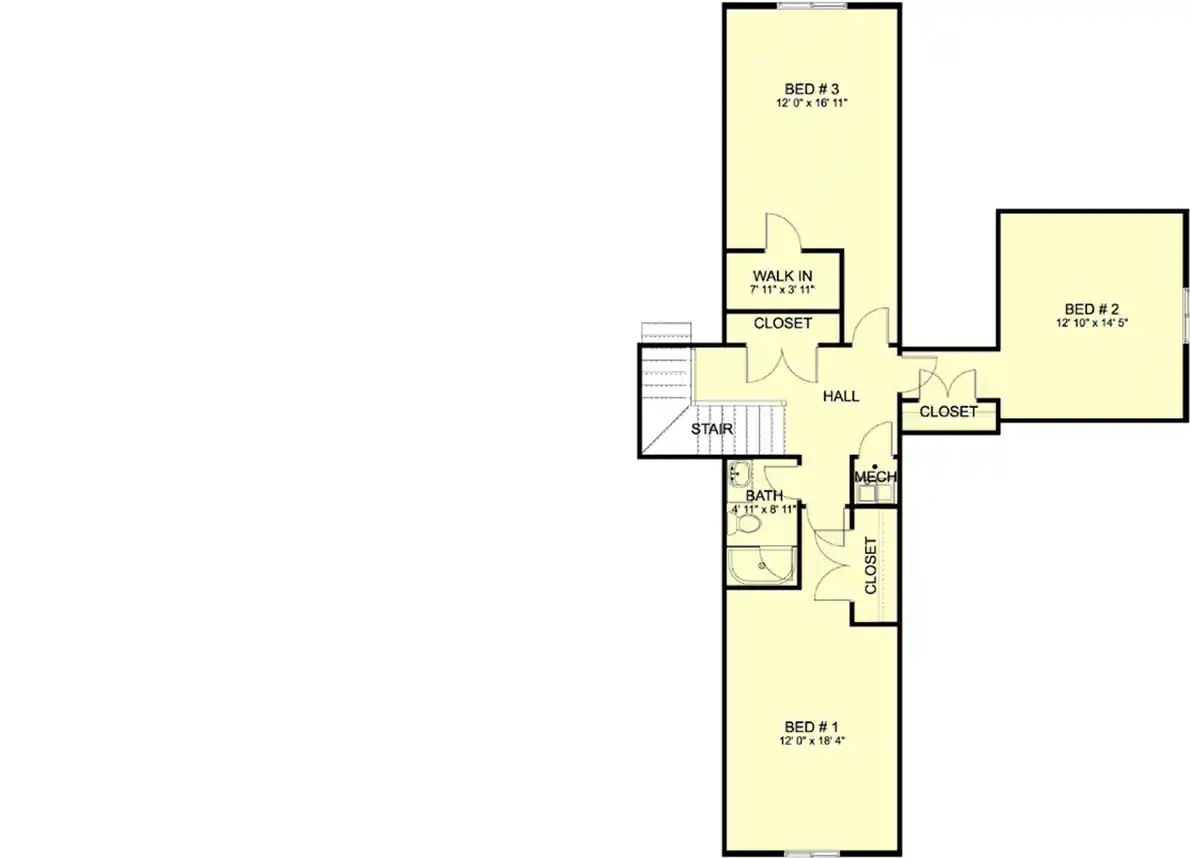 European house plans 99-282 - upper floor plan, 3,163 sq ft, 5 bed, 3 bath house plans | Monster House Plans