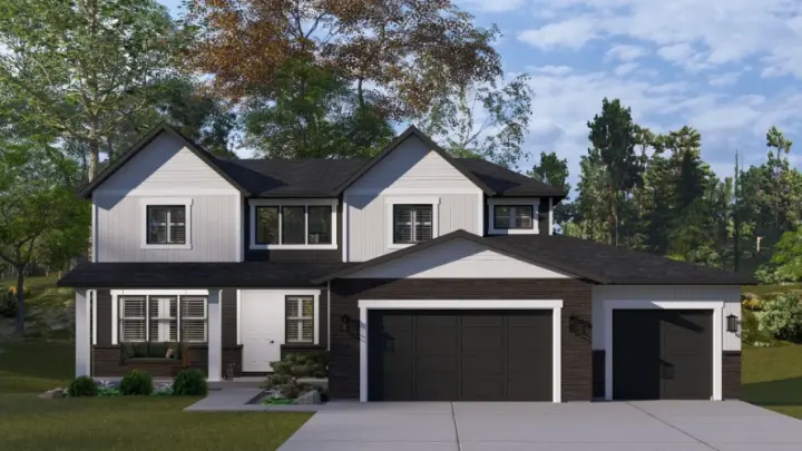 Modern house plans 99-284 - front exterior, 3,065 sq ft, 4 bed, 3 bath house plans | Monster House Plans