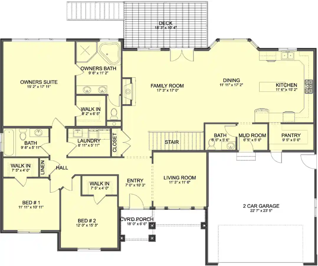 Modern Farmhouse house plans 99-286 - main floor plan, 2,254 sq ft, 3 bed, 2 bath house plans | Monster House Plans