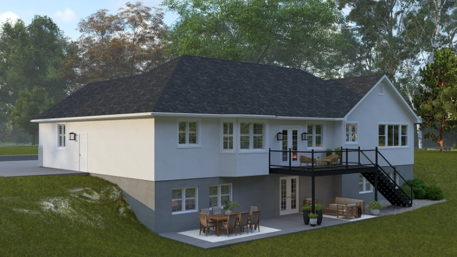 Modern Farmhouse house plans 99-286 - rendering 3, 2,254 sq ft, 3 bed, 2 bath house plans | Monster House Plans
