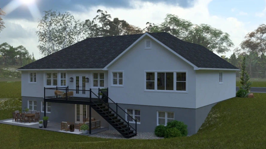 Modern Farmhouse house plans 99-286 - rendering 4, 2,254 sq ft, 3 bed, 2 bath house plans | Monster House Plans