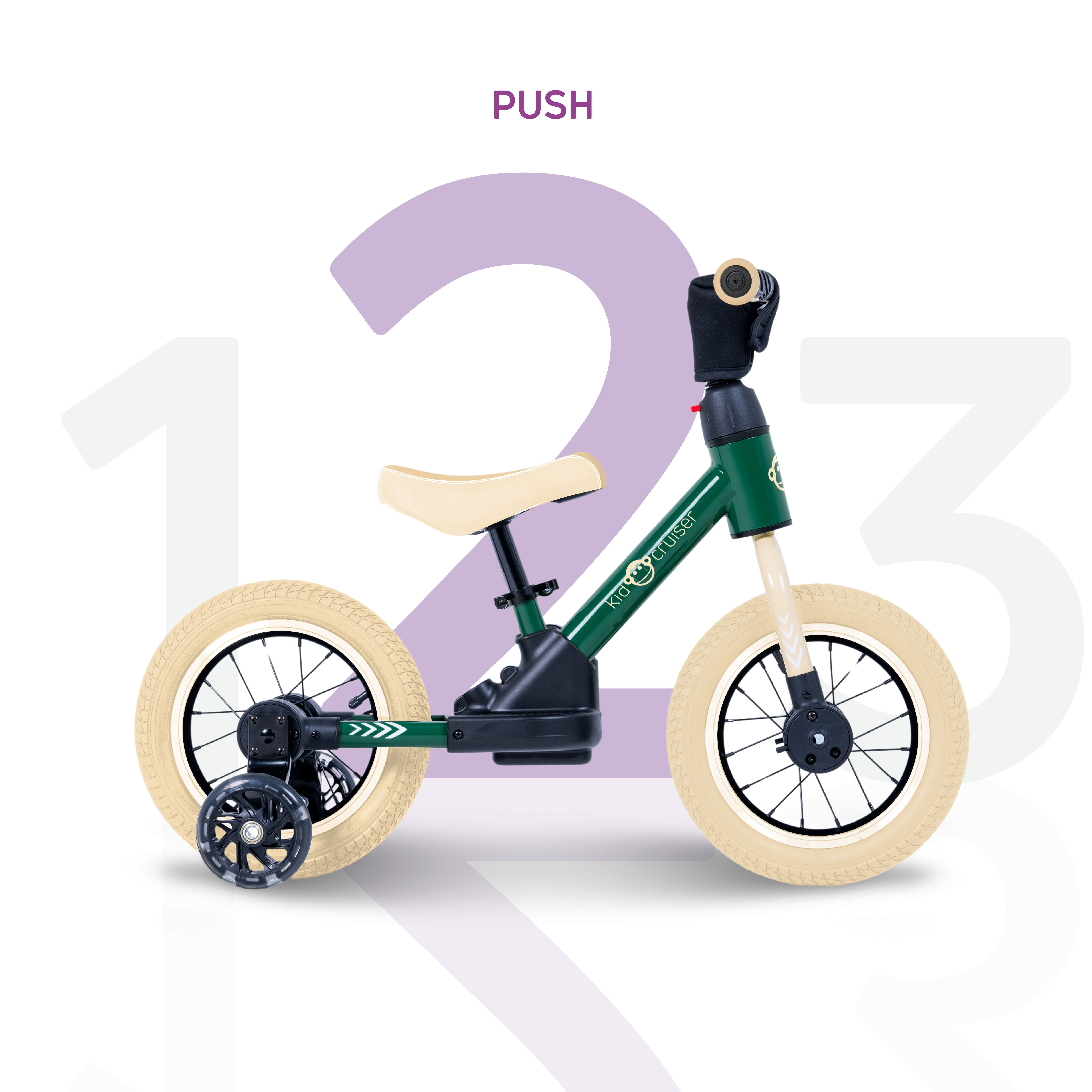 KALISSE®Vélo d'équilibre pour enfants 2-in-1 vert - Design pratique