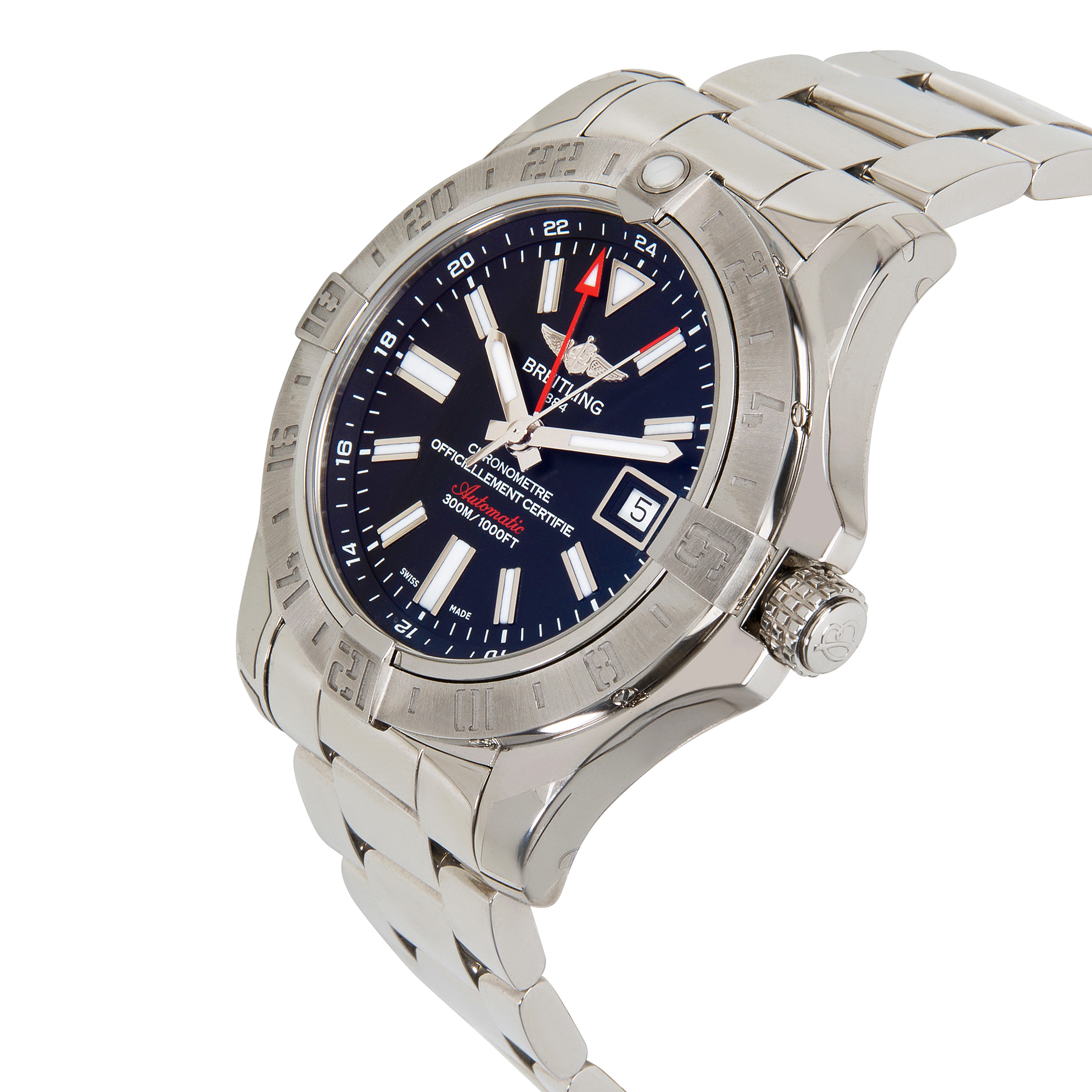 unworn breitling avenger ii gmt mens watch in stainless steel