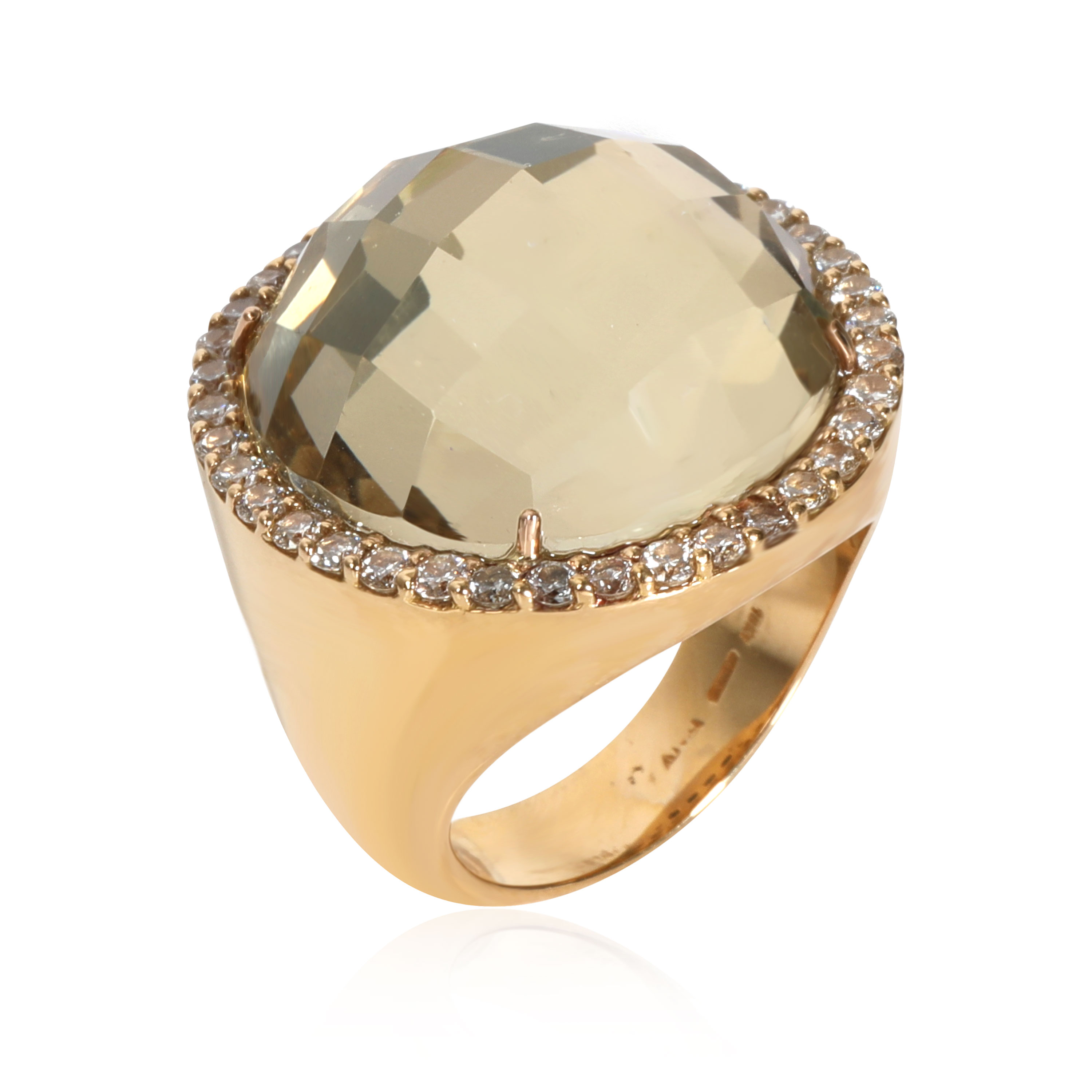 Roberto Coin Quartz Diamond Doublet Ring in 18K Yellow Gold 0.95 ctw - Afbeelding 3 van 6