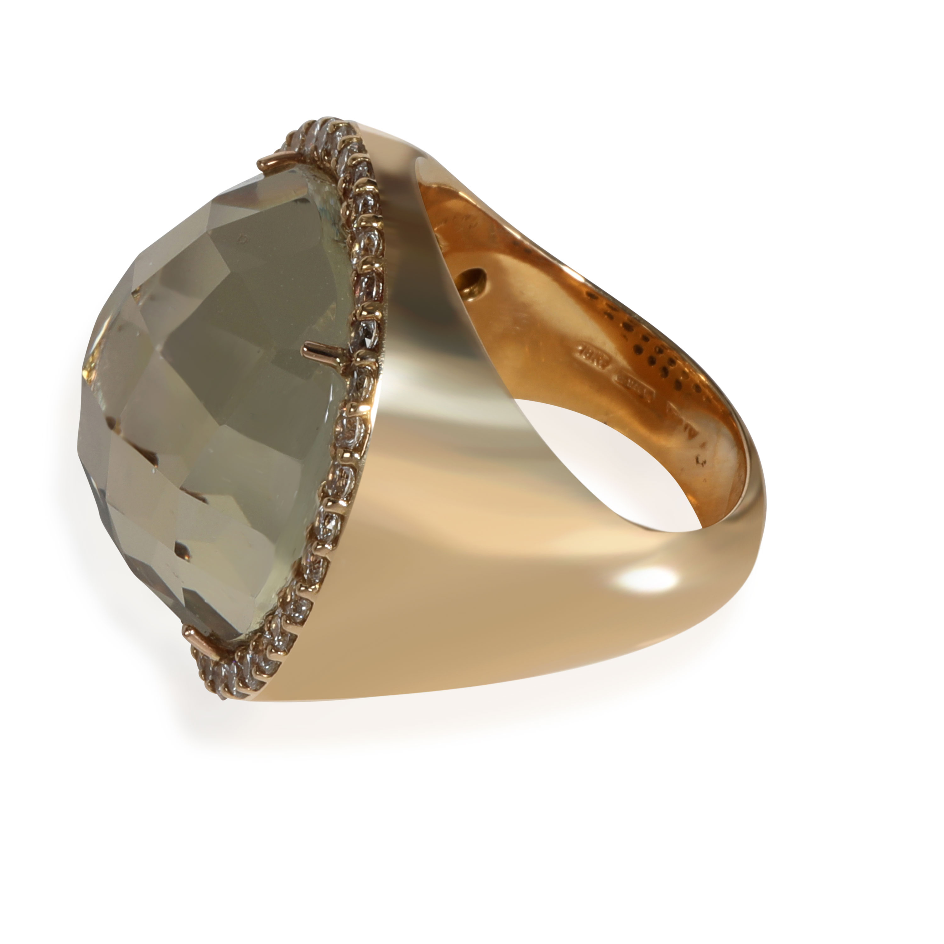 Roberto Coin Quartz Diamond Doublet Ring in 18K Yellow Gold 0.95 ctw - Afbeelding 2 van 6