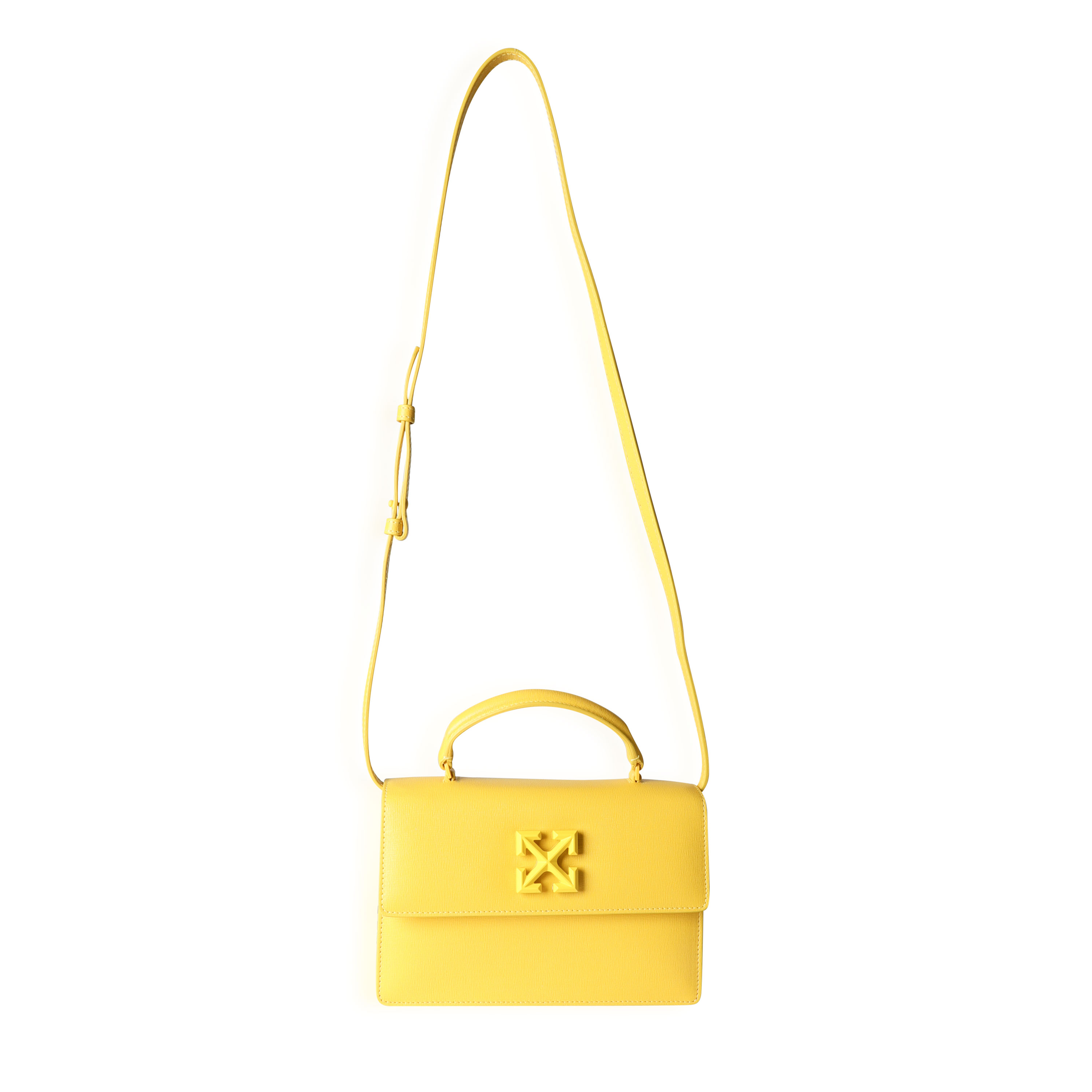 Off-White Yellow Saffiano Leather Jitney 1.4 Tonal Arrow Top