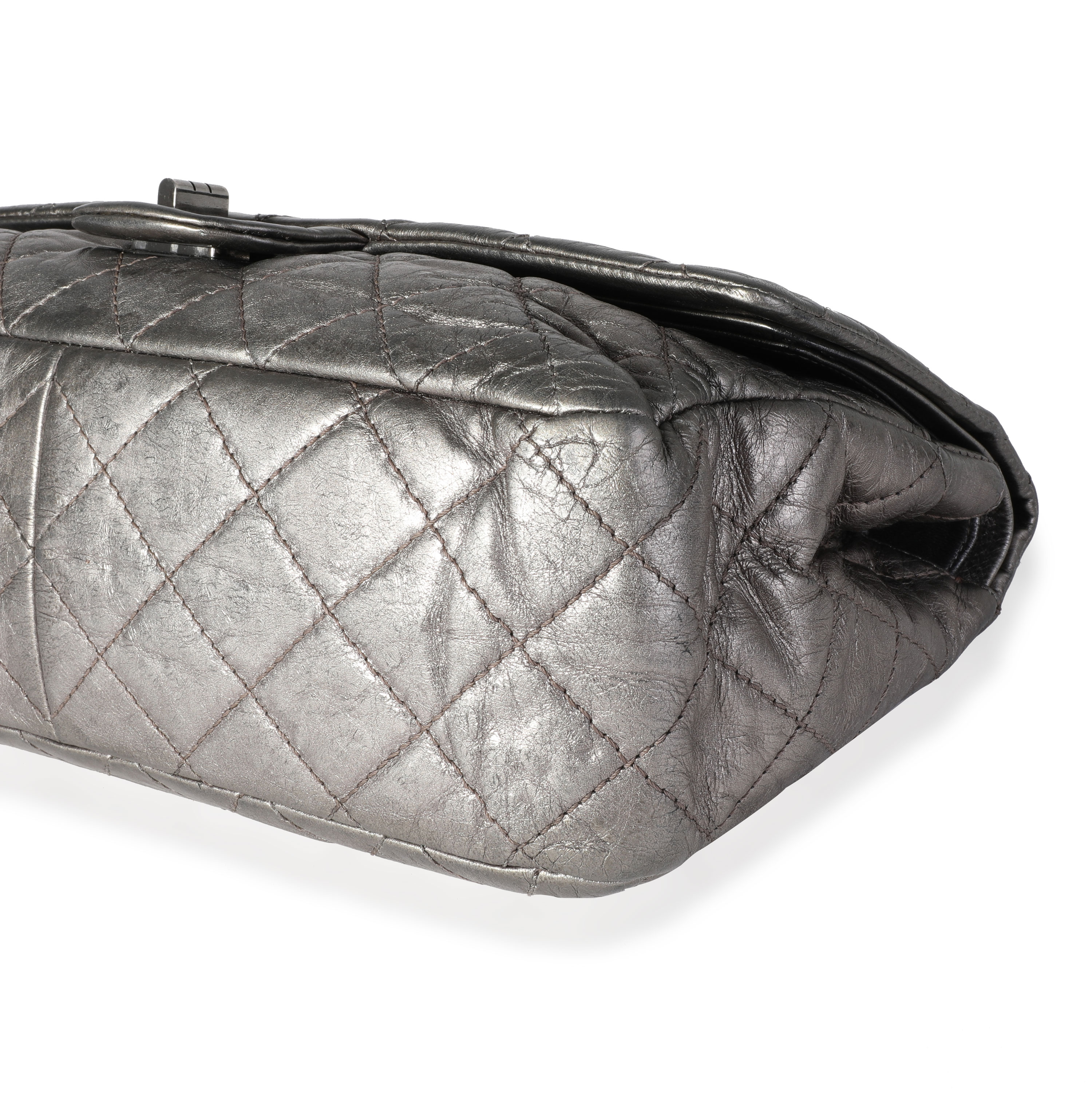 Chanel Metallic Pewter Crinkle Lambskin Reissue 2.25 227
