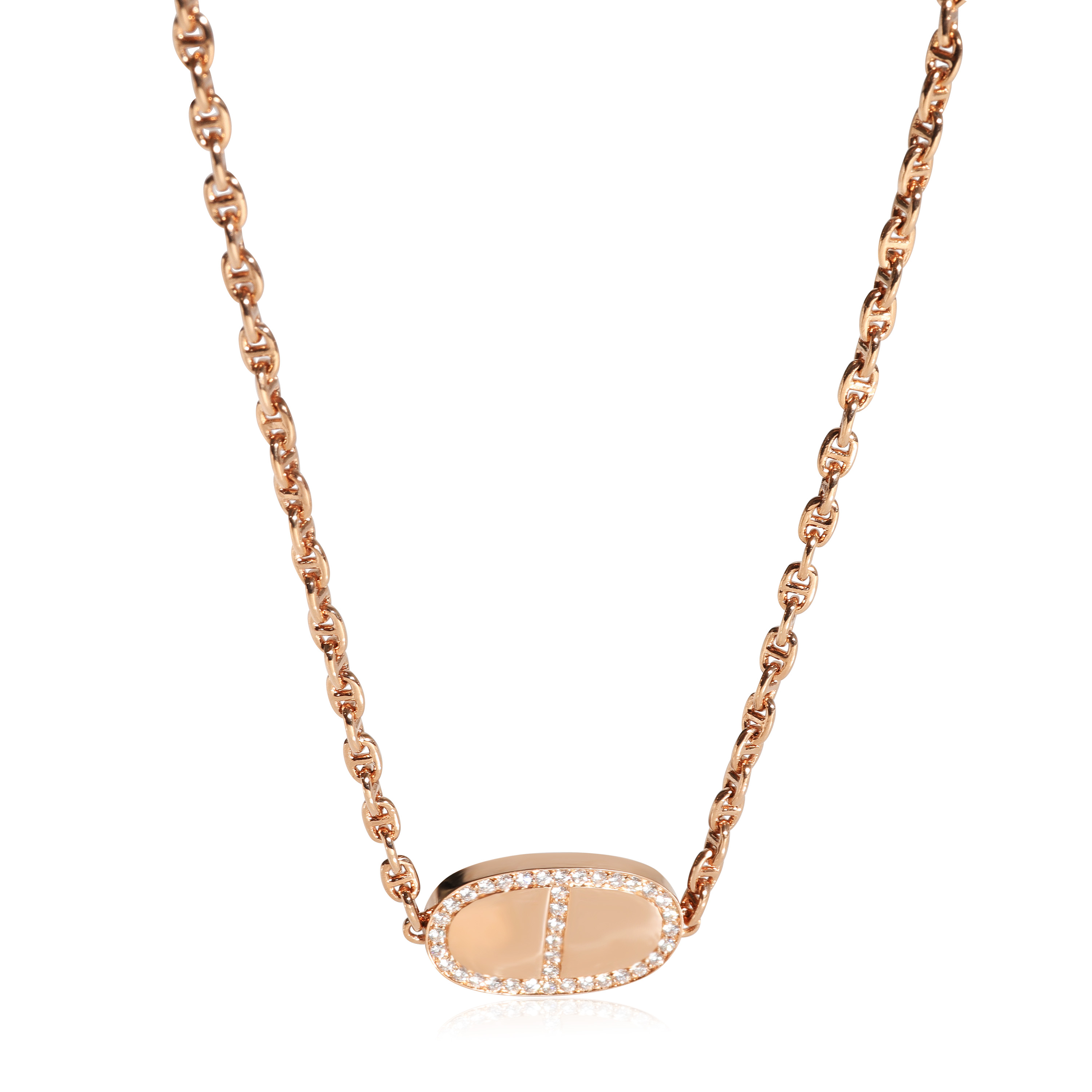 アクセサリー HERMES Sellier Gold Necklace vintage Rare! Vintage Authentic Hermes 18k Yellow Gold Link Necklace
