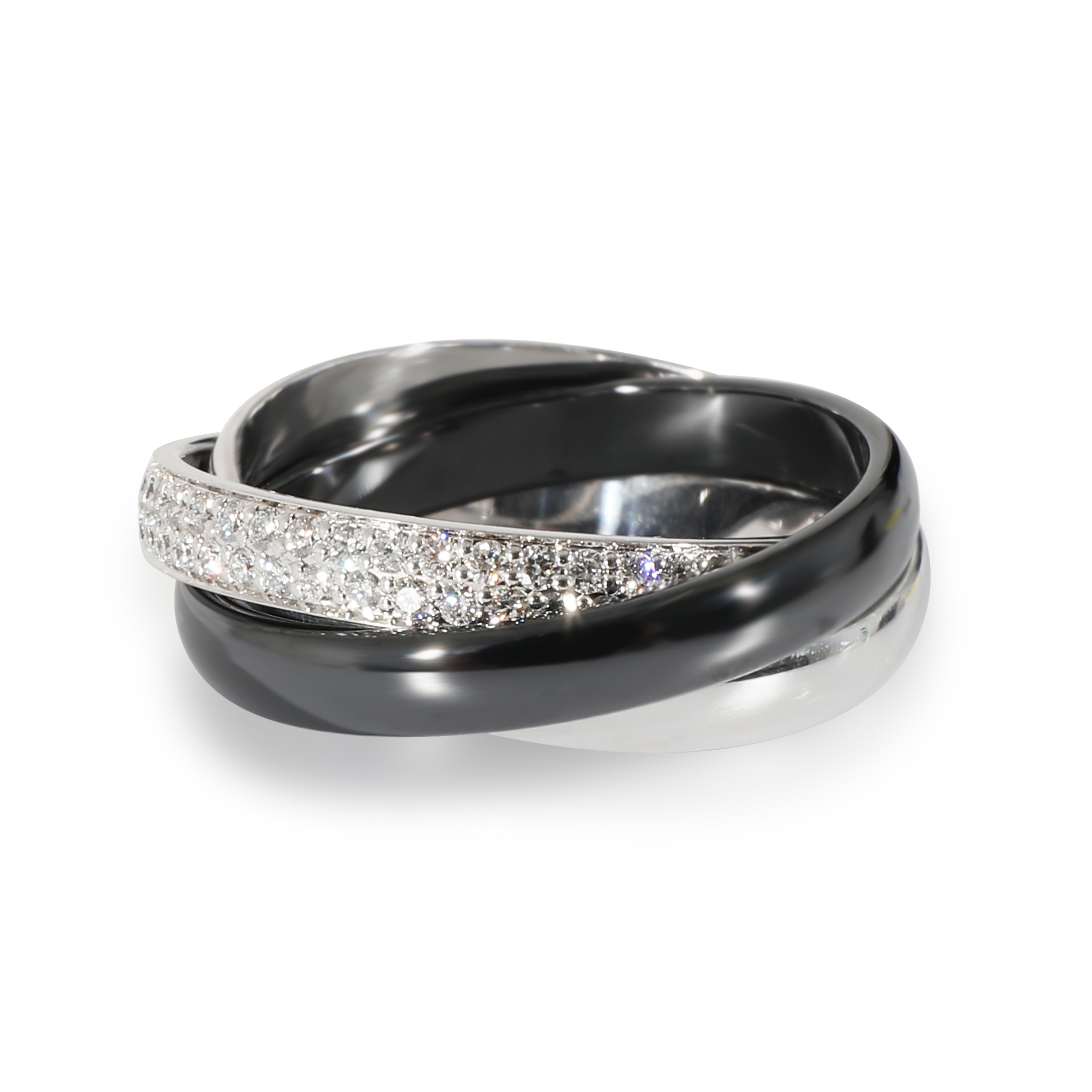 Cartier Trinity Ring In Ceramic, Small Model (White Gold) | eBay