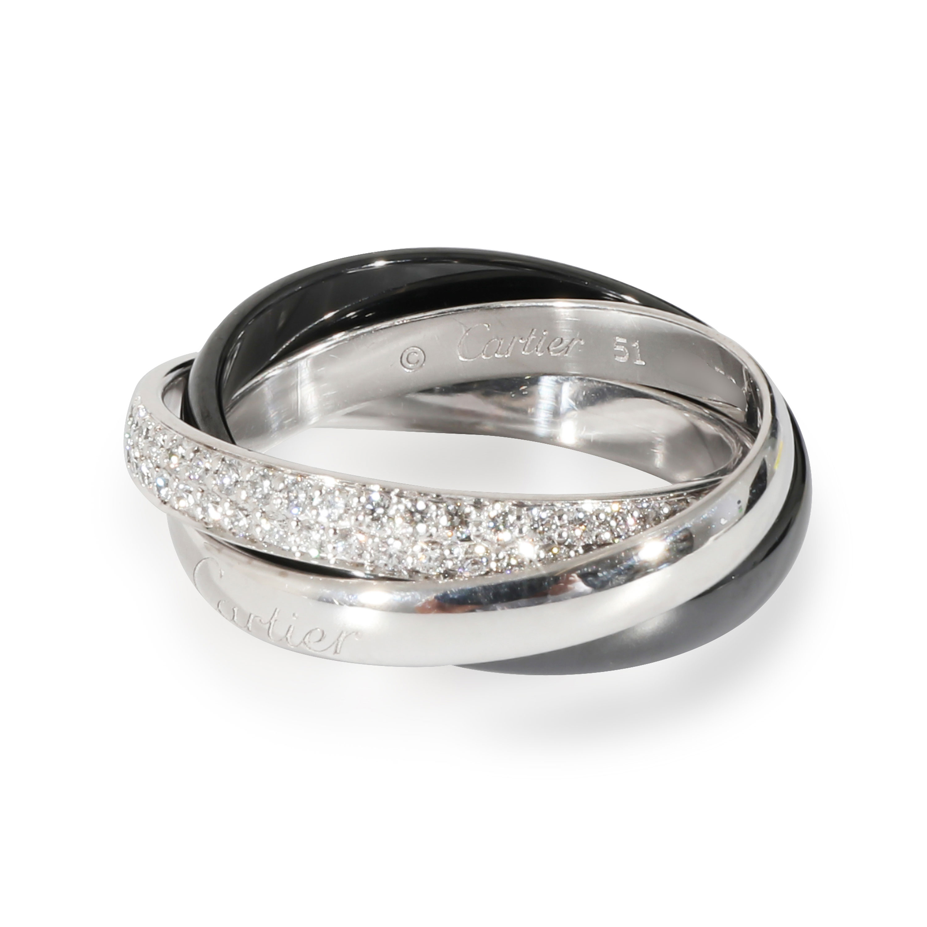 Cartier Trinity Ring In Ceramic, Small Model (White Gold) | eBay
