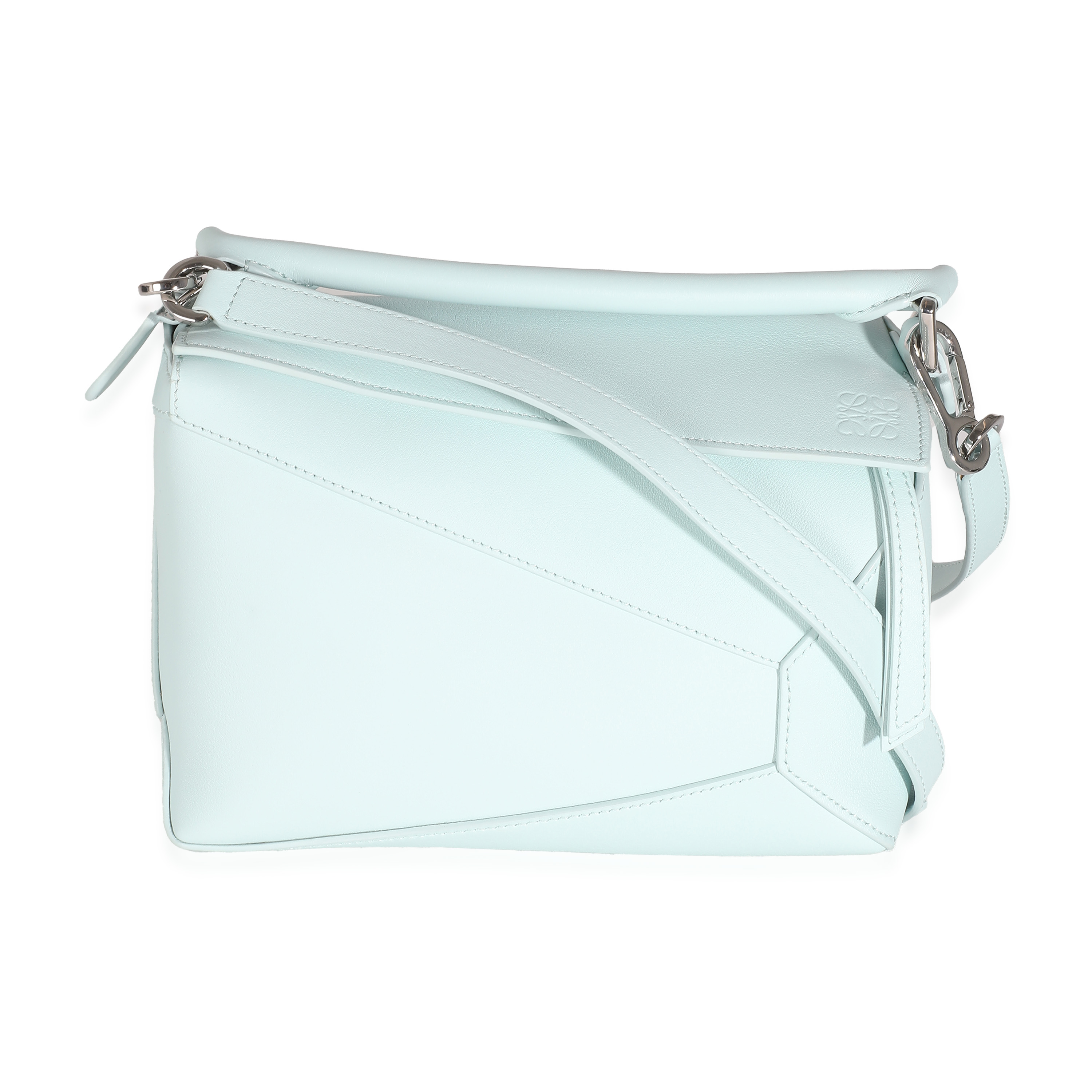 Loewe Light Blue Grained Calfskin Small Puzzle Edge Bag | eBay
