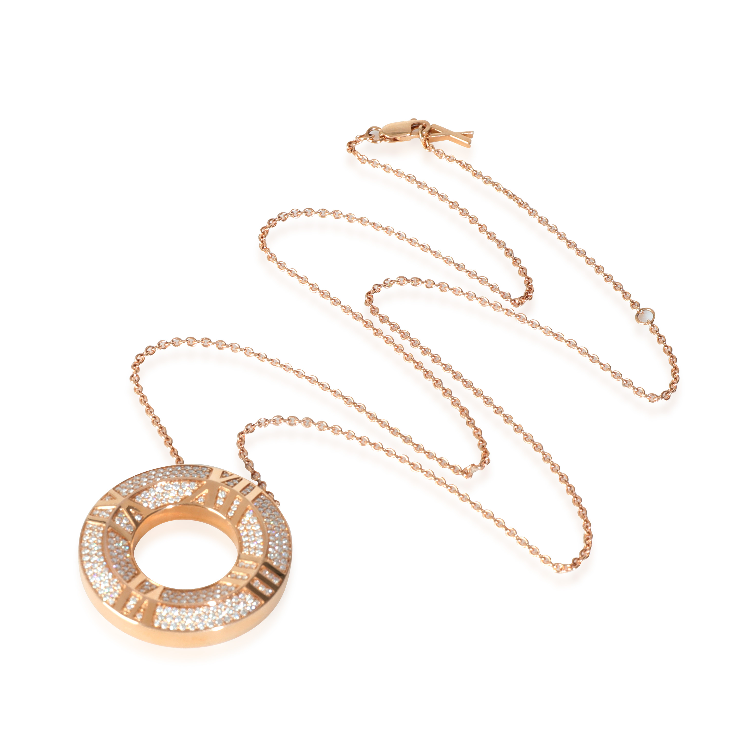TIFFANY&Co. 公式ATLAS OPEN PENDANT ピンクゴールド Tiffany & Co. 18k Rose Gold and Diamond Atlas Open Pendant