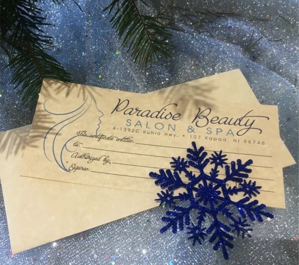 December Specials Paradise Beauty Salon & Spa Kapaa Kauai