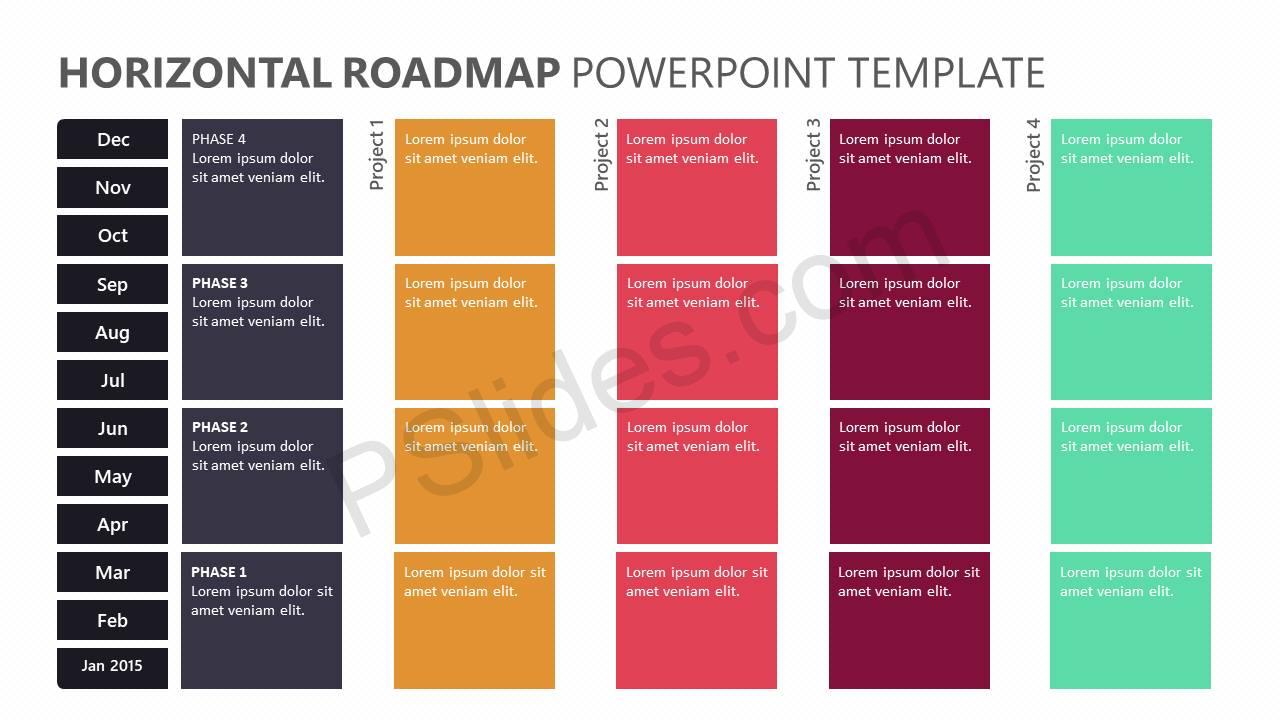 horizontal roadmap powerpoint template pslides