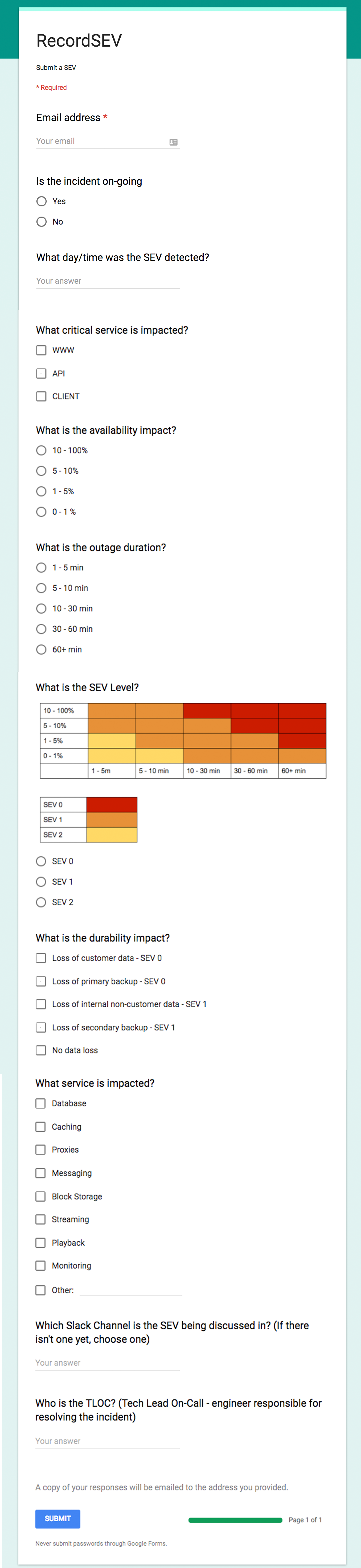 Critical Services Dashboard
