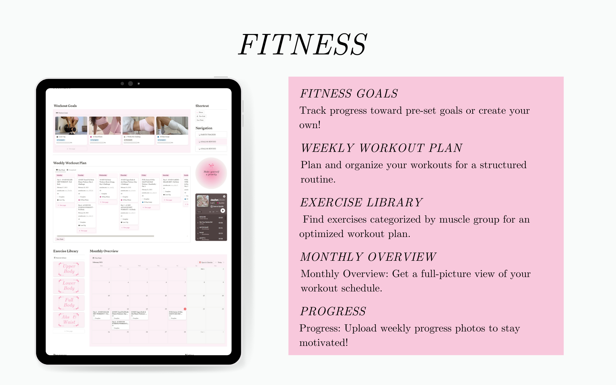 Glow Up Grow Planner Template by IdeaLa Notion Marketplace