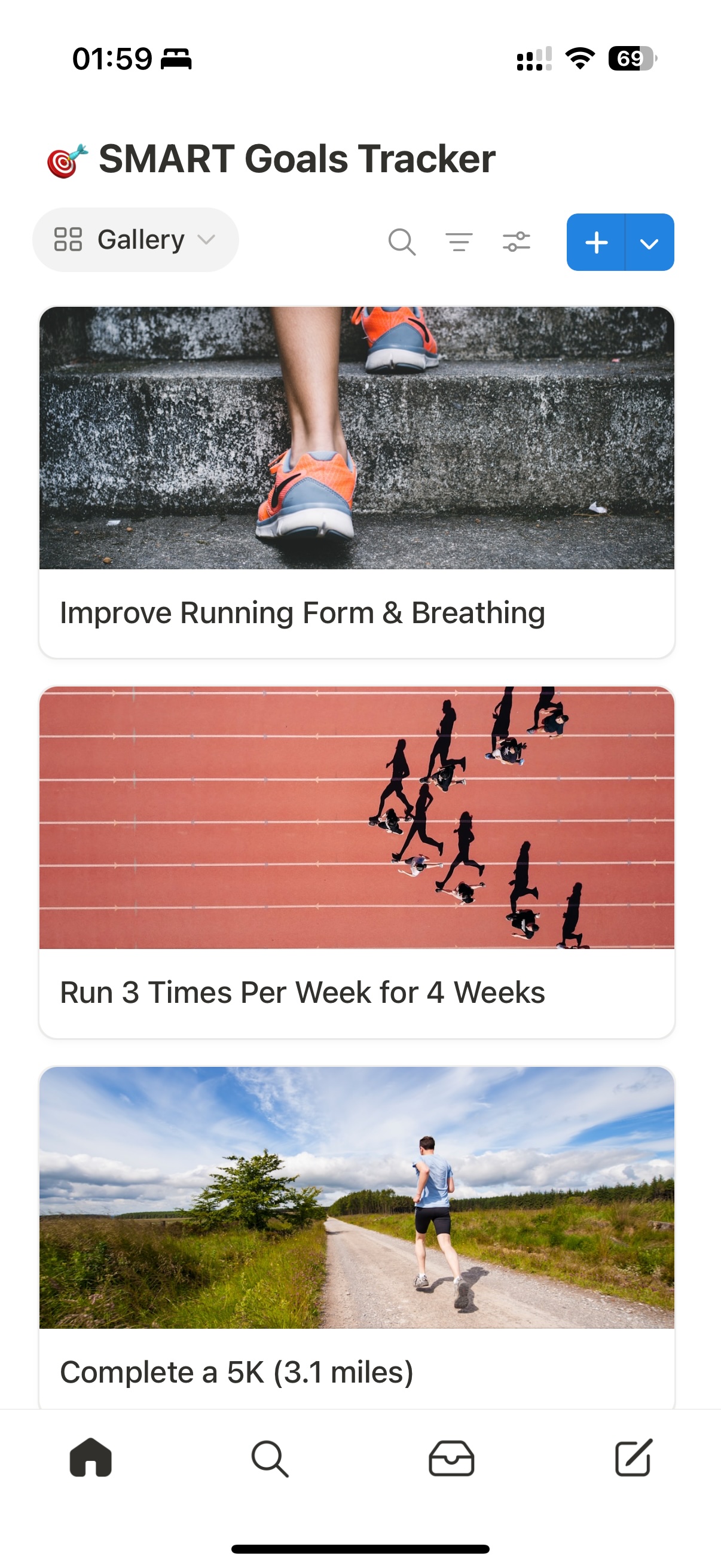 תבנית My First Steps to Running מאת Humaniaq Marketplace של Notion