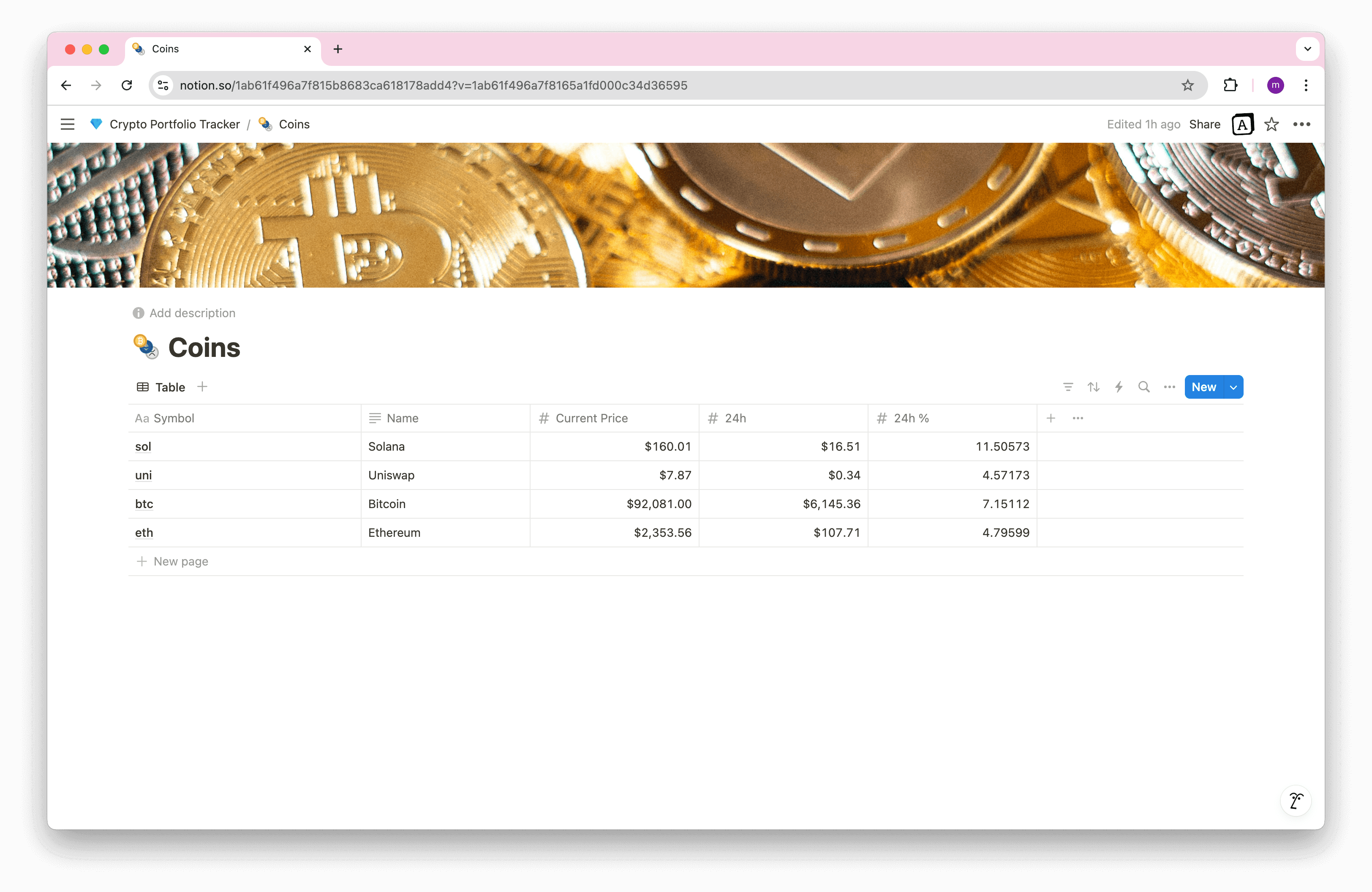 Automated Crypto Portfolio Tracker (Live Updates) Template | Notion  Marketplace