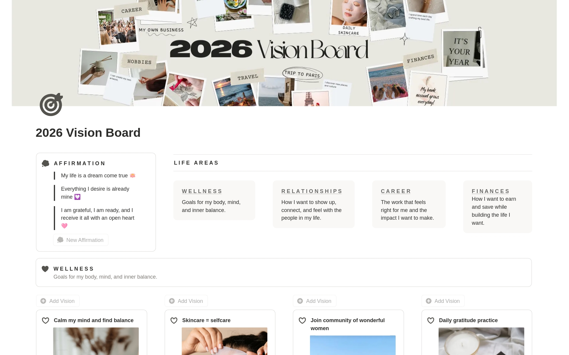 2026 Vision Board のプレビュー