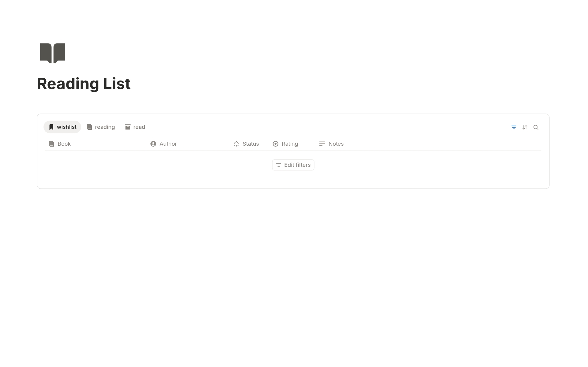 Reading List のプレビュー
