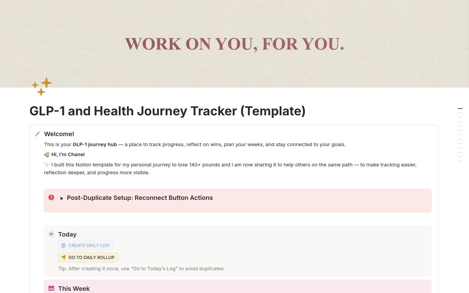 glp 1 tracker template GLP-1 and Health Journey Tracker Template