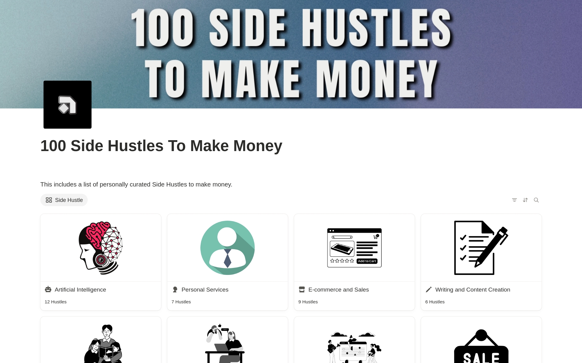 100 Side Hustles Money Making Ideas のプレビュー