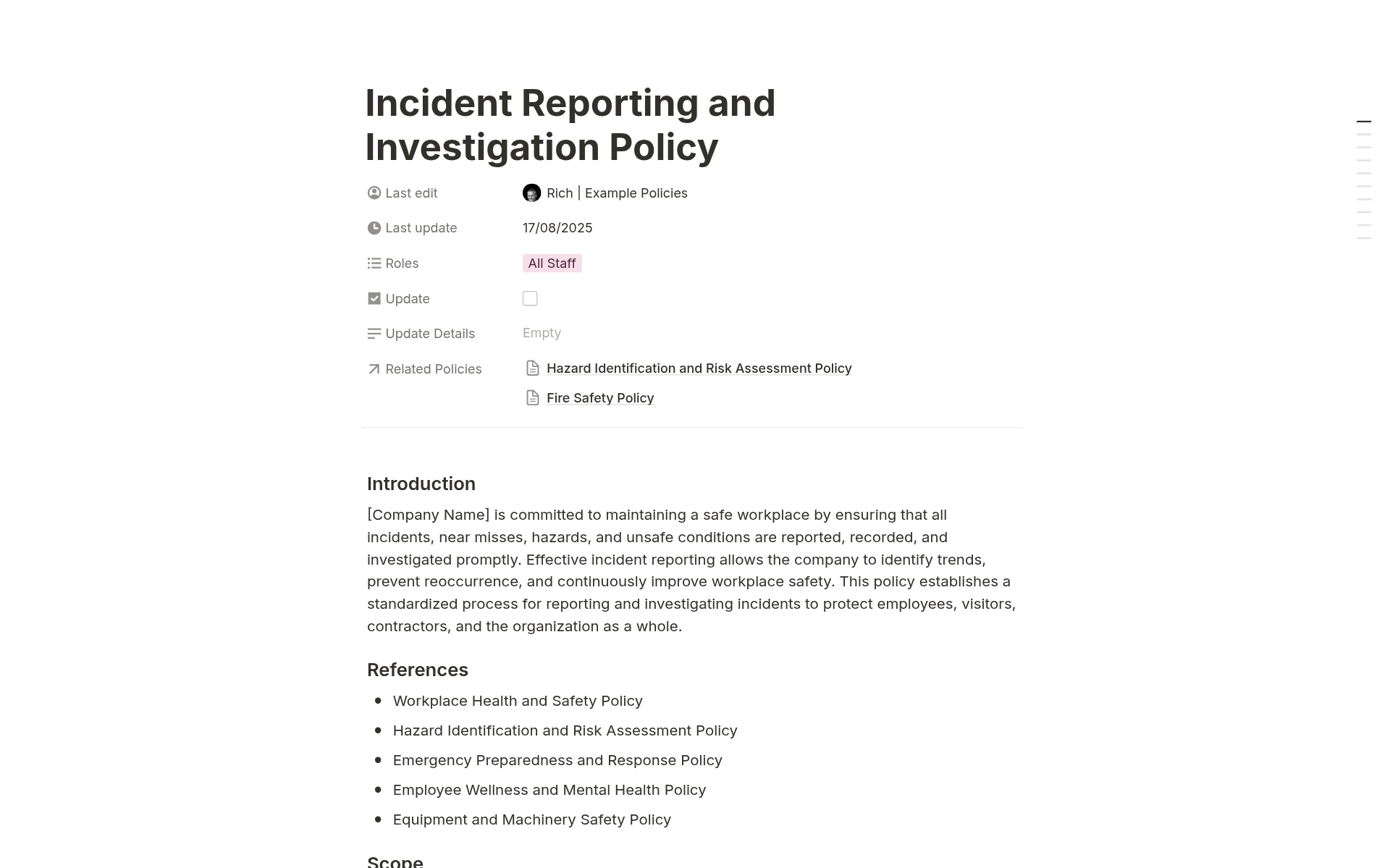 Safety Policies - Employee Handbook