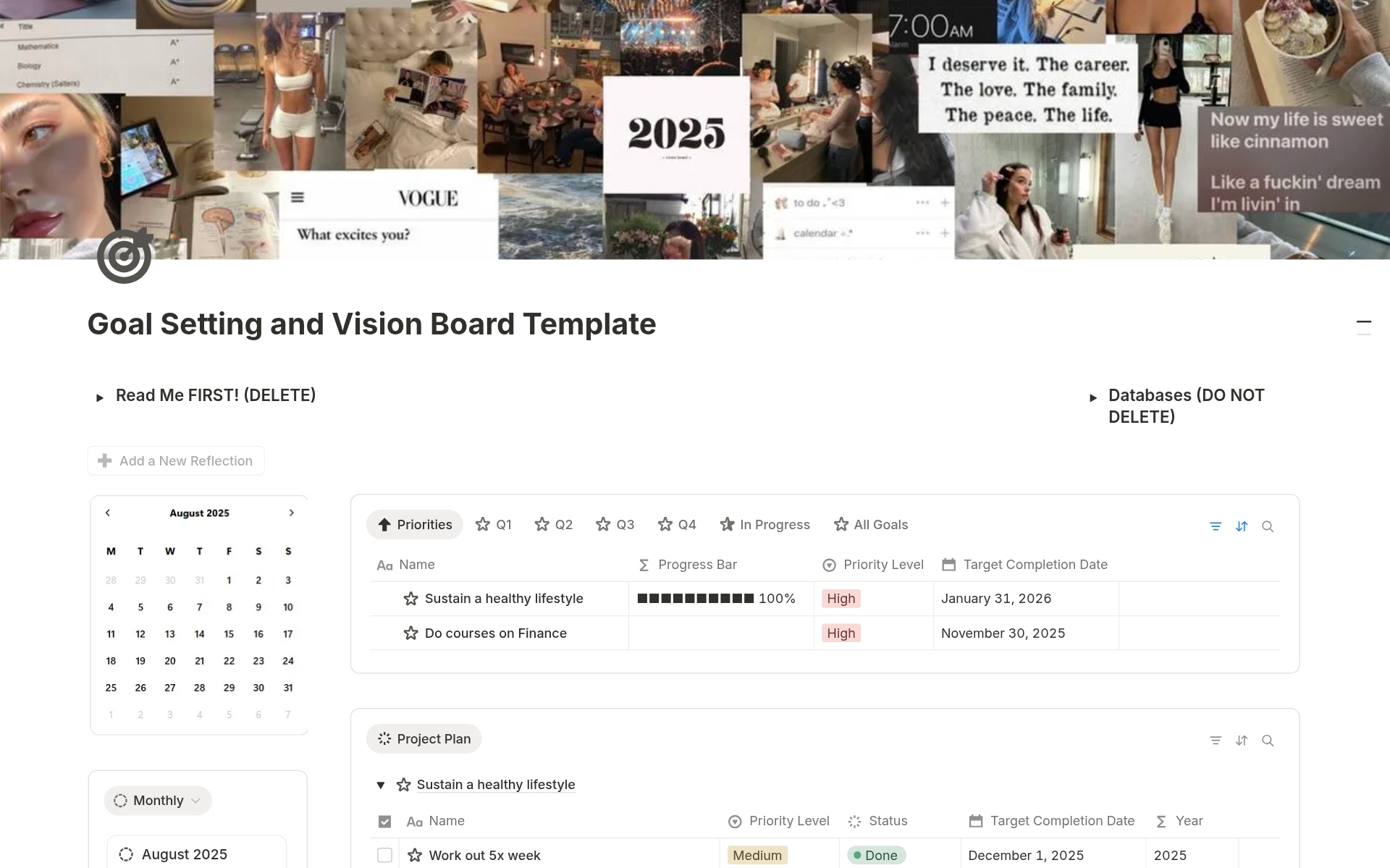 The Blueprint Planner | Goals & Vision Board のプレビュー