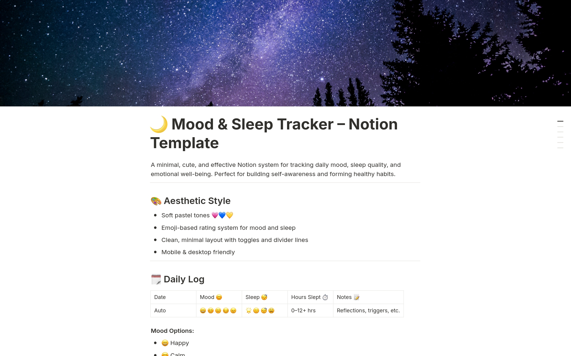 🌙 Mood & Sleep Tracker のプレビュー
