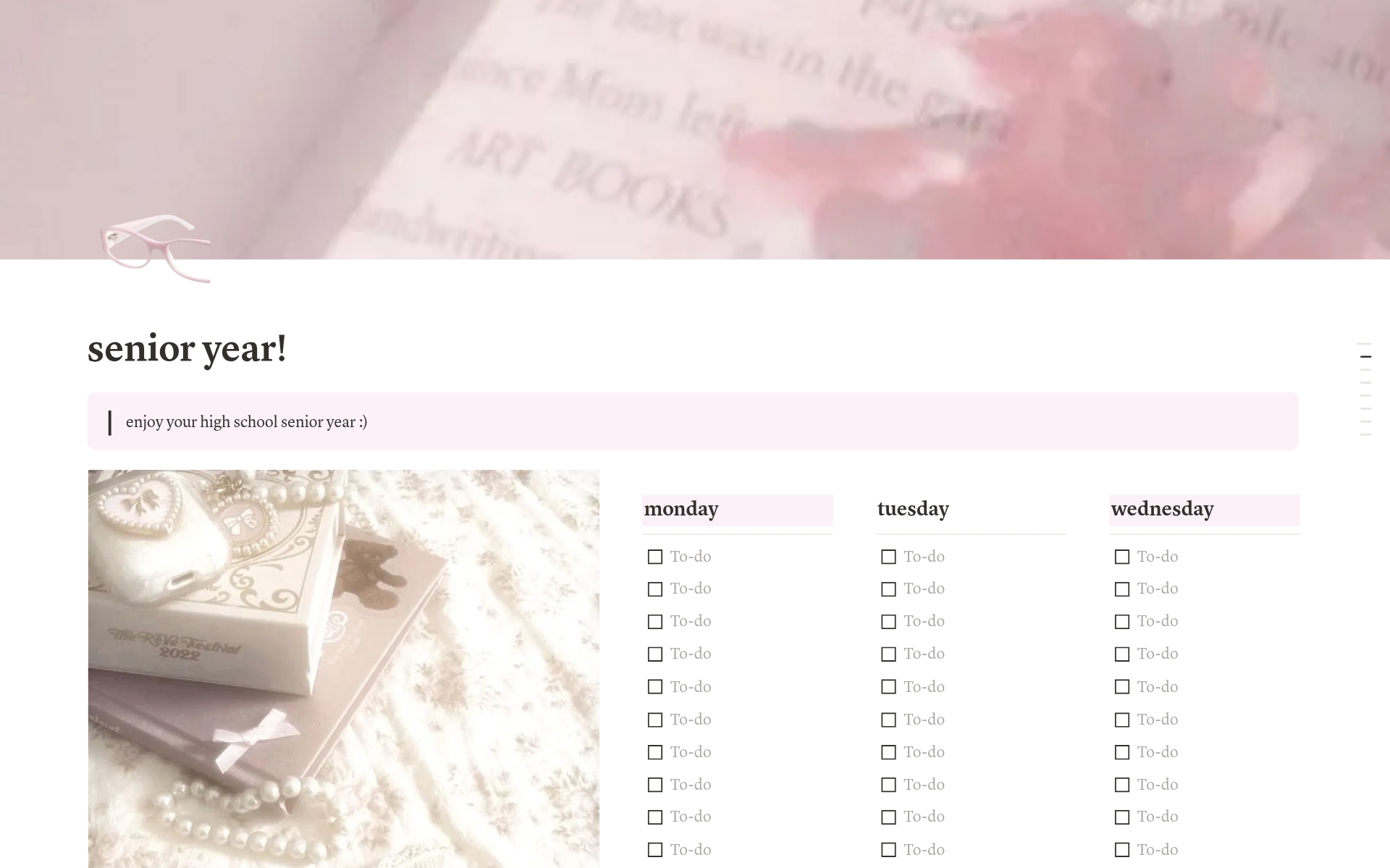Rory Gilmore student planner Template Notion Marketplace