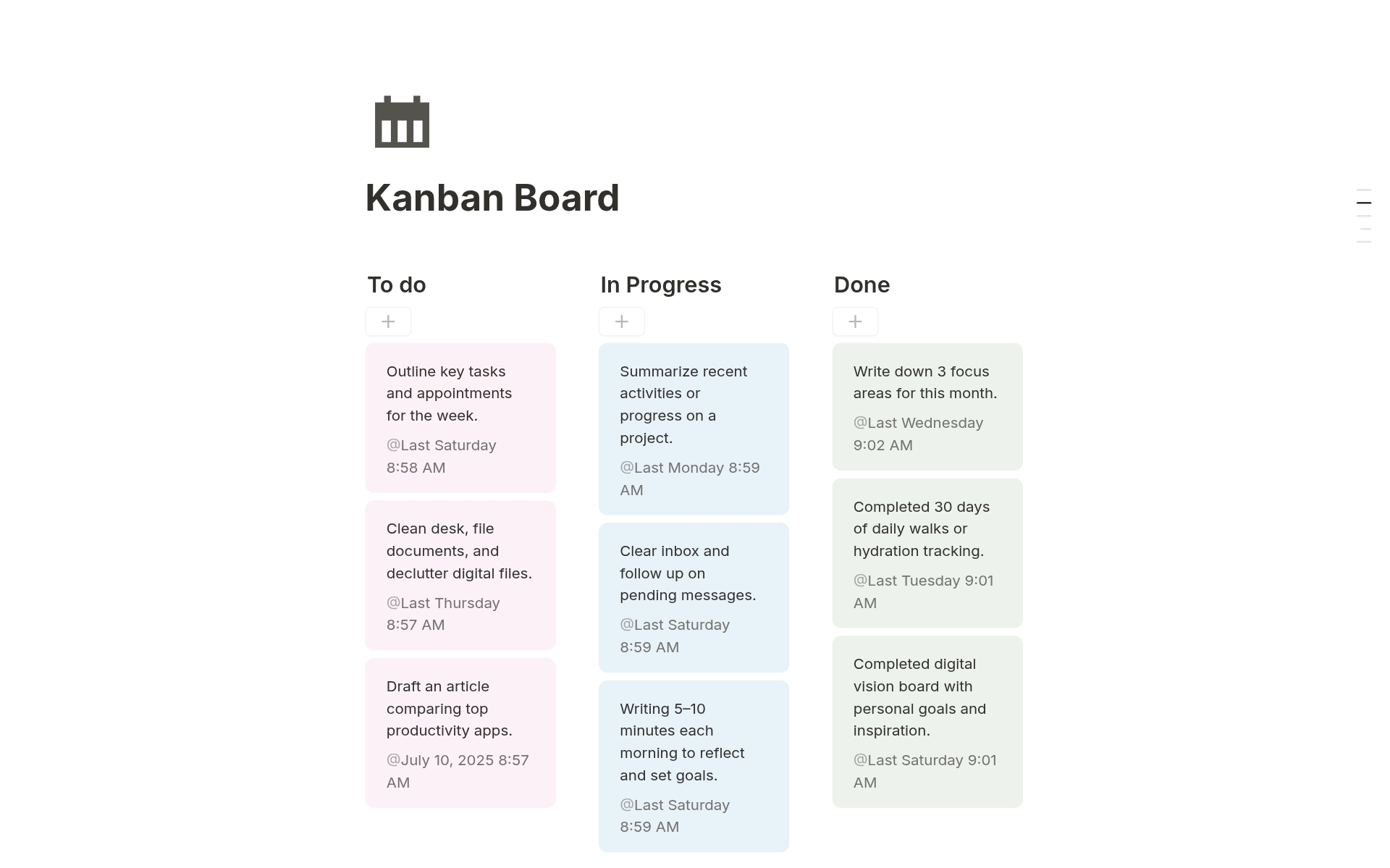 Kanban Board のプレビュー