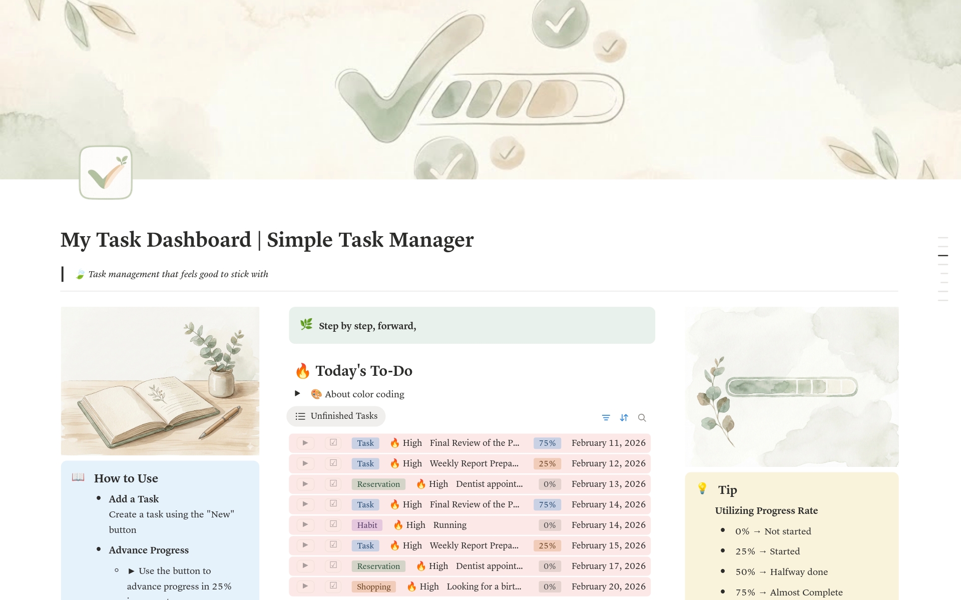My Task Dashboard | Simplified Task Management のプレビュー
