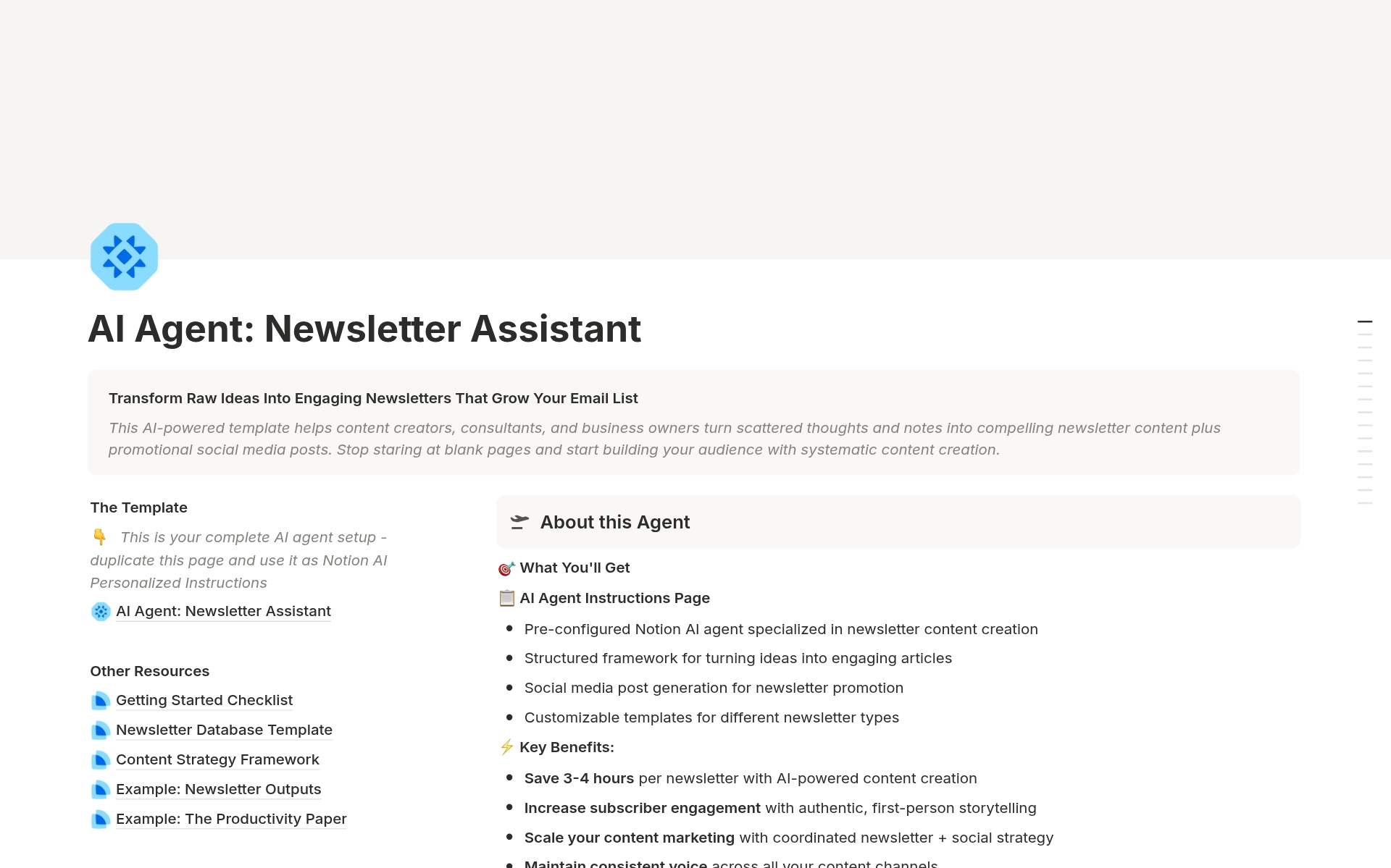 AI Agent: Newsletter Assistant のプレビュー