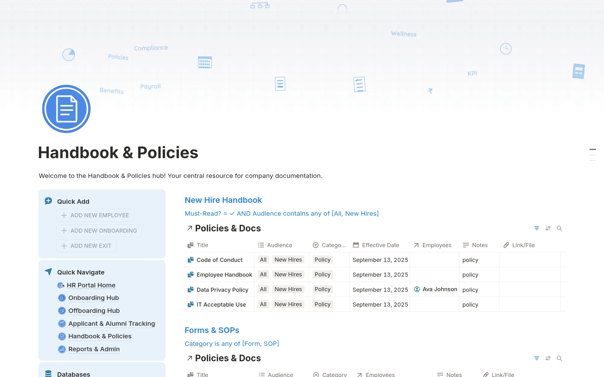 Complete HR Management System - From Hire to Retire in Notion - view 5