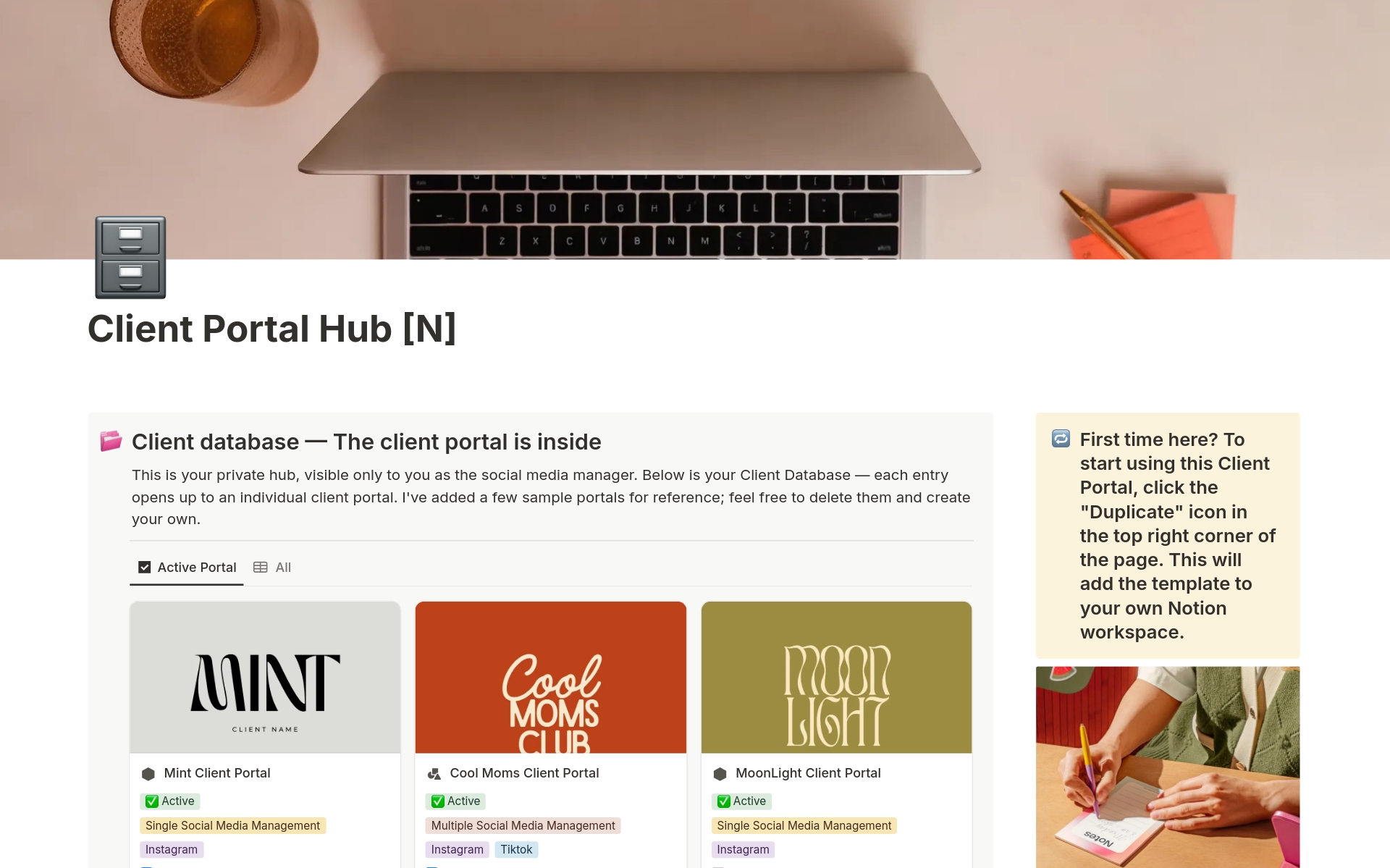 Client Portal : Social Media Manager のプレビュー