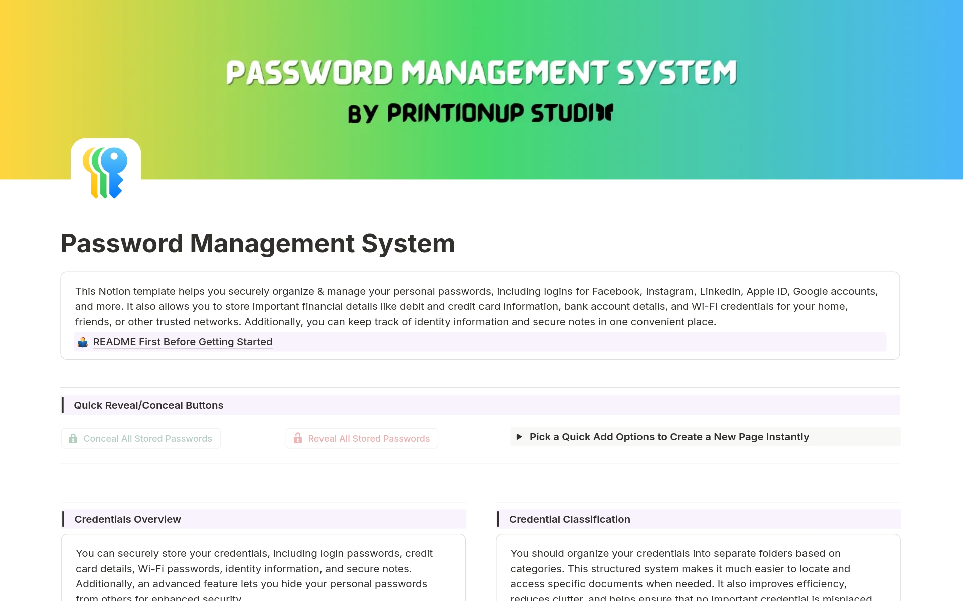 Password Management System のプレビュー
