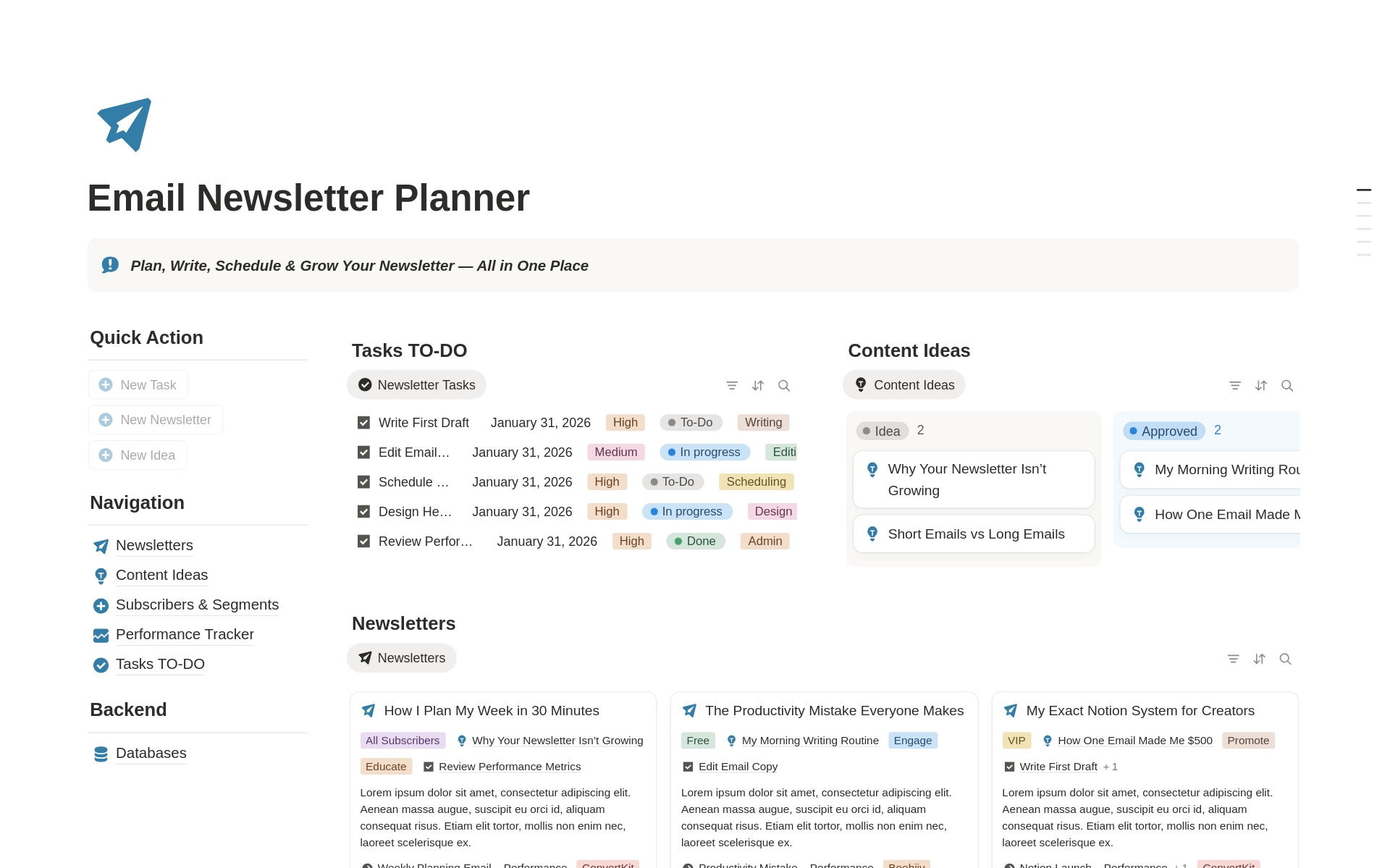 Email Newsletter OS | Plan & Grow Your Newsletter のプレビュー