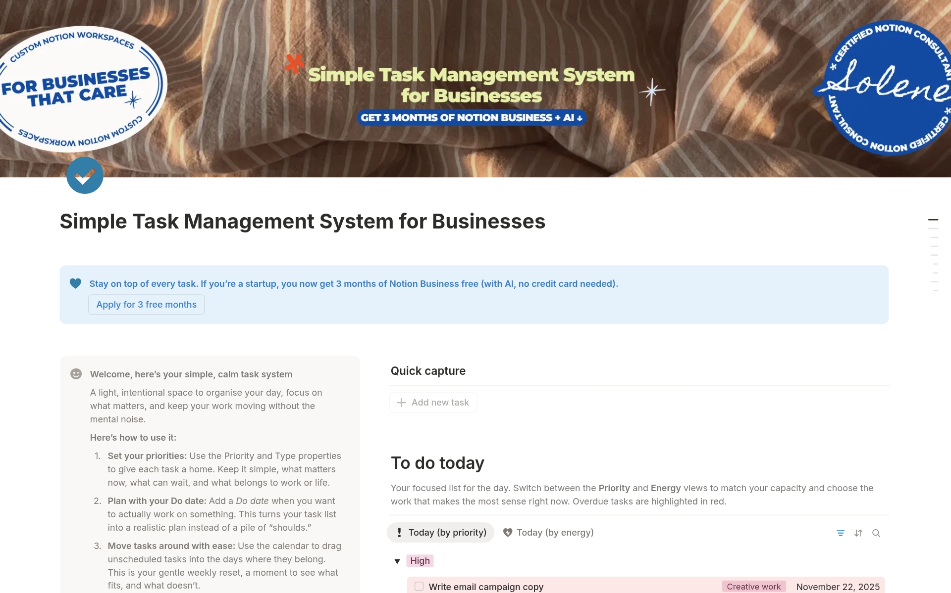 Simple Task Management System for Businesses のプレビュー