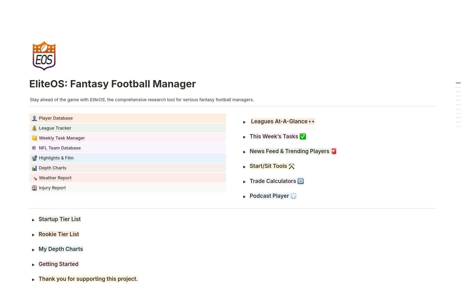 Fantasy Football League Manager Template Notion Marketplace