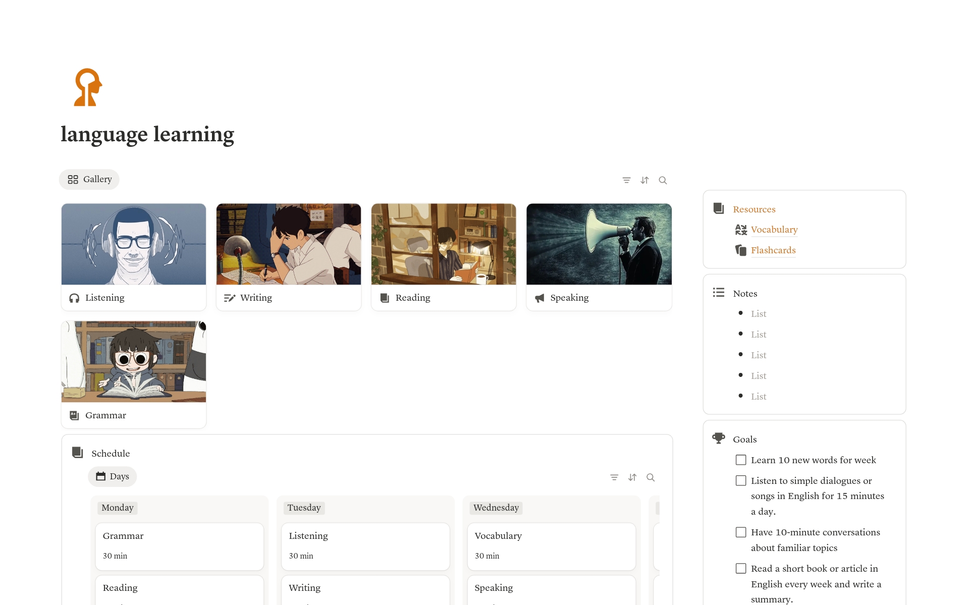 language learning のプレビュー
