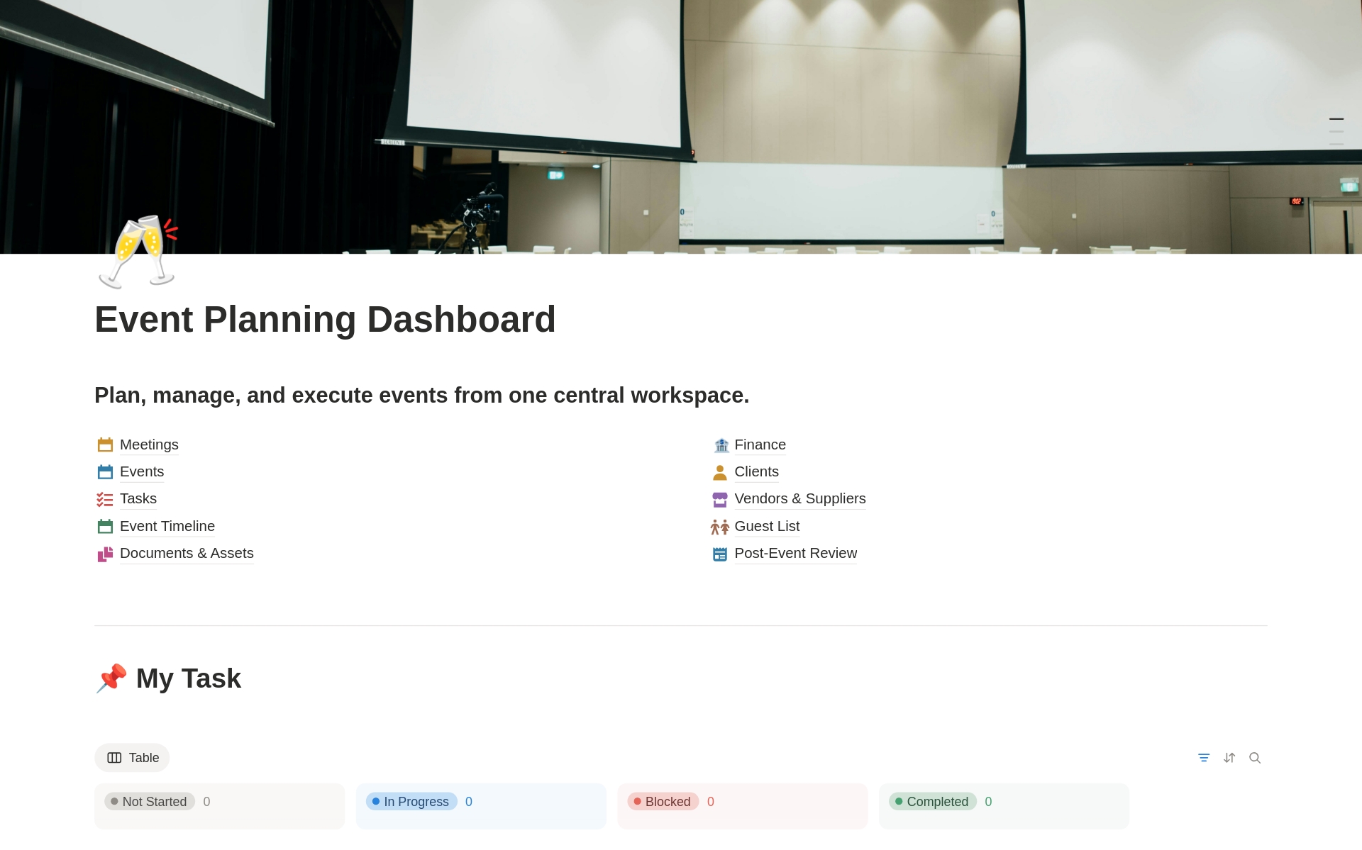 Event-Planning-Dashboard のプレビュー