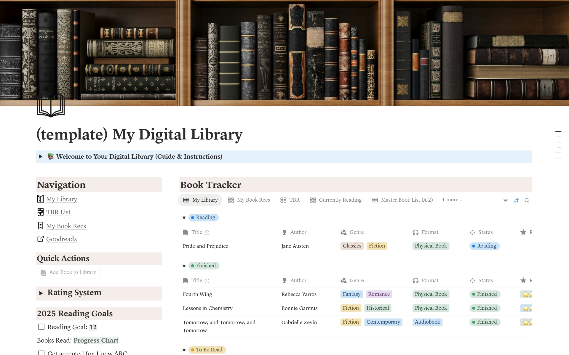 Digital Library & Book Tracker for Creators のプレビュー