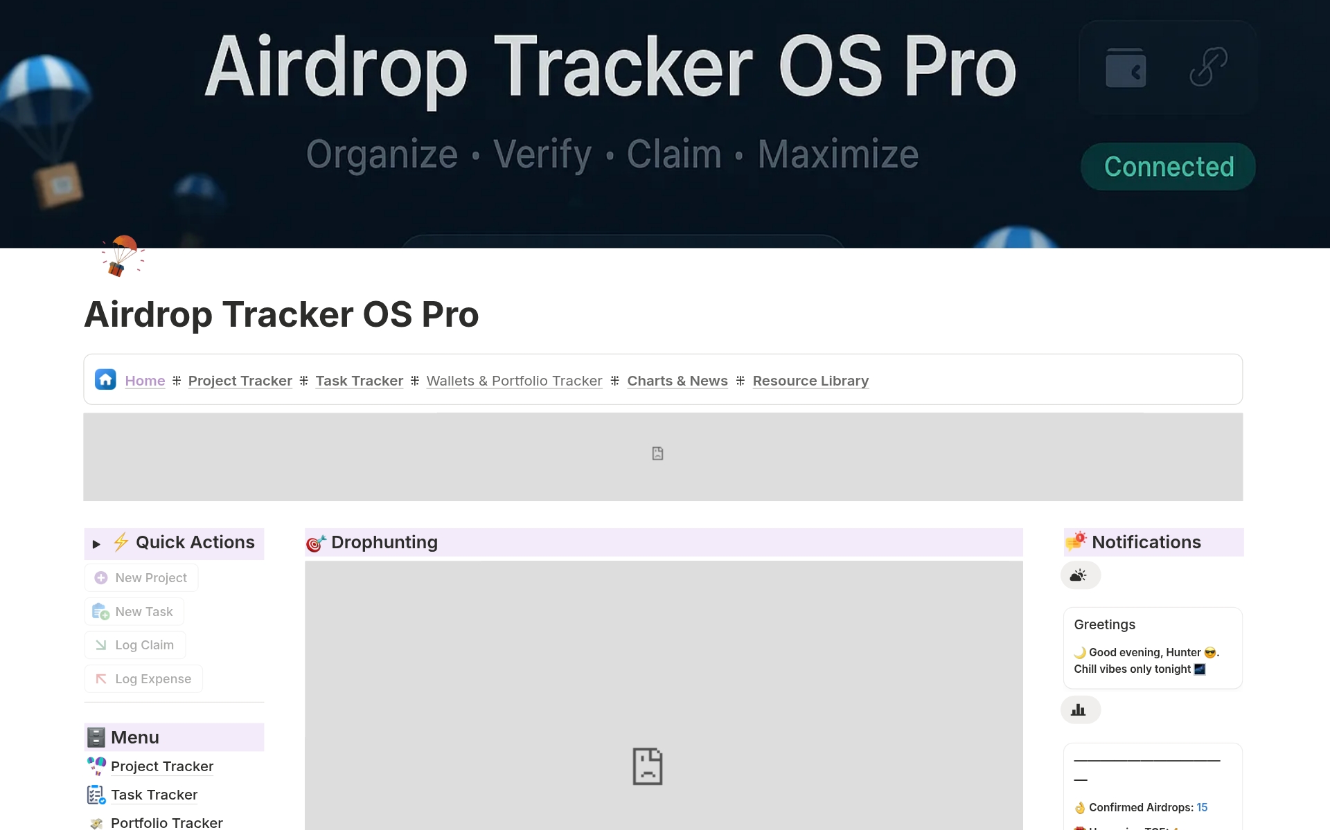 Web3 Crypto Airdrop Tracker Template by Temini_0x | Notion Marketplace
