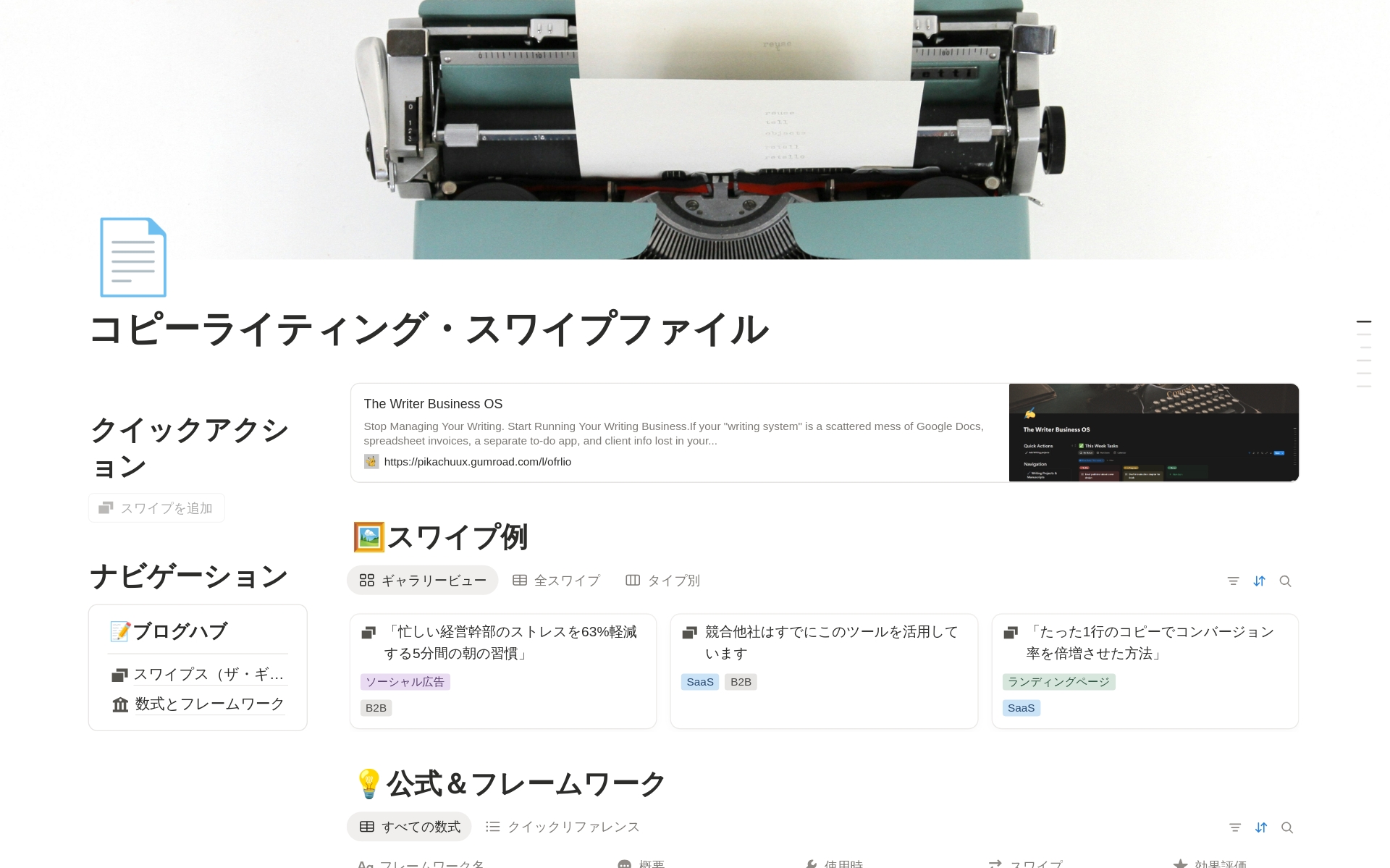 コピーライティング・スワイプファイルテンプレート・作成者：Pika