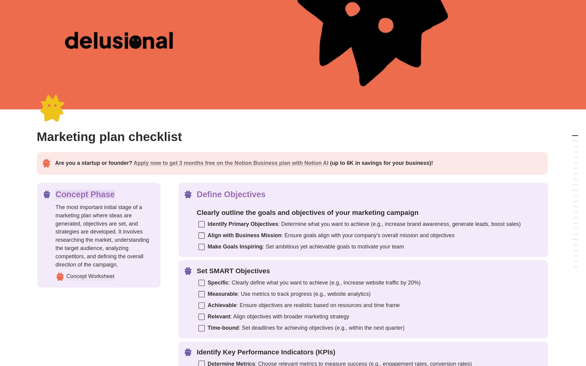 Marketing Plan Checklist のプレビュー