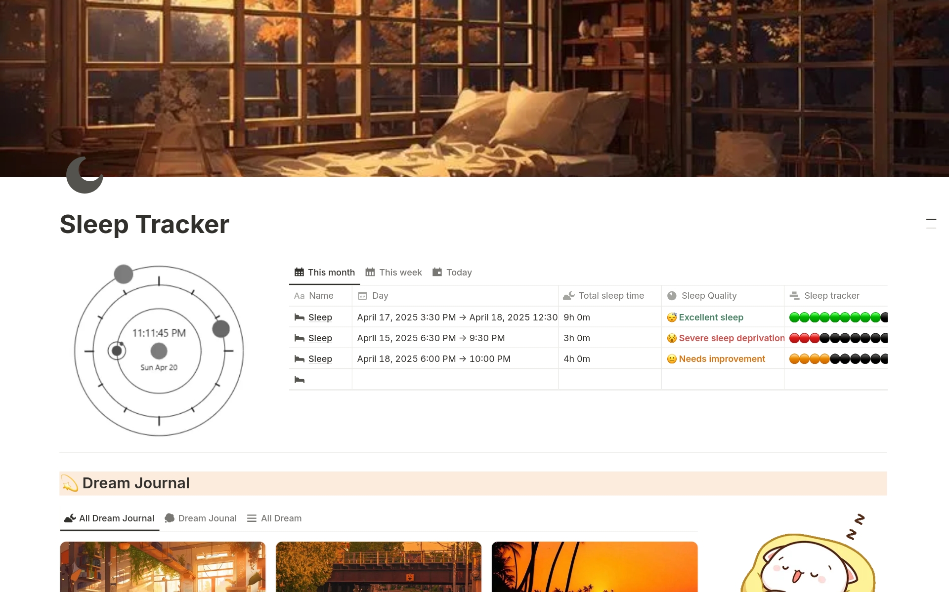 Sleep Tracker のプレビュー