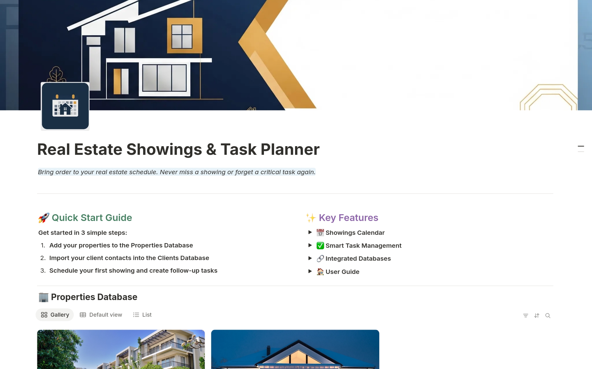 Real Estate Showings & Task Planner のプレビュー