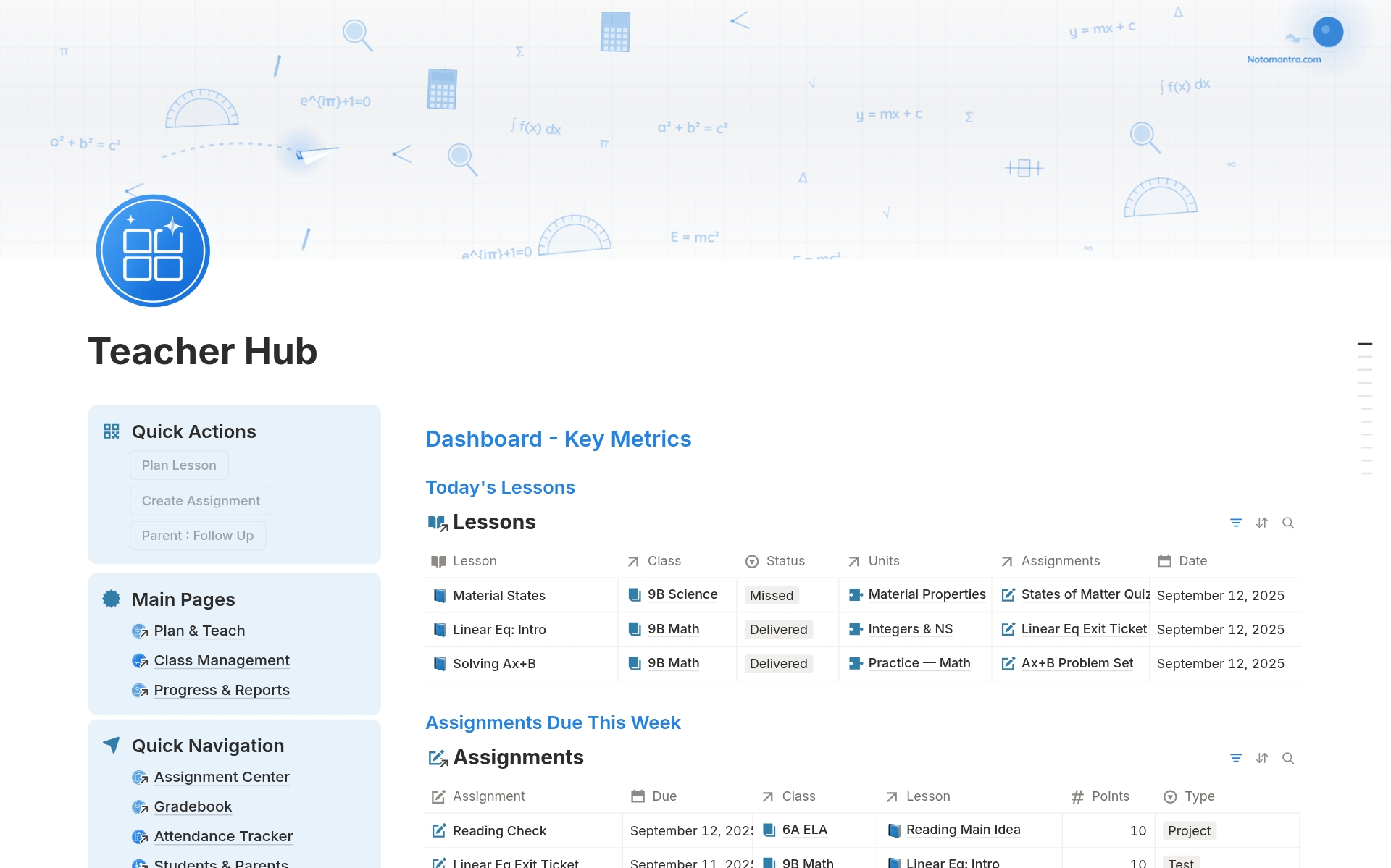 Teacher Lesson Planner