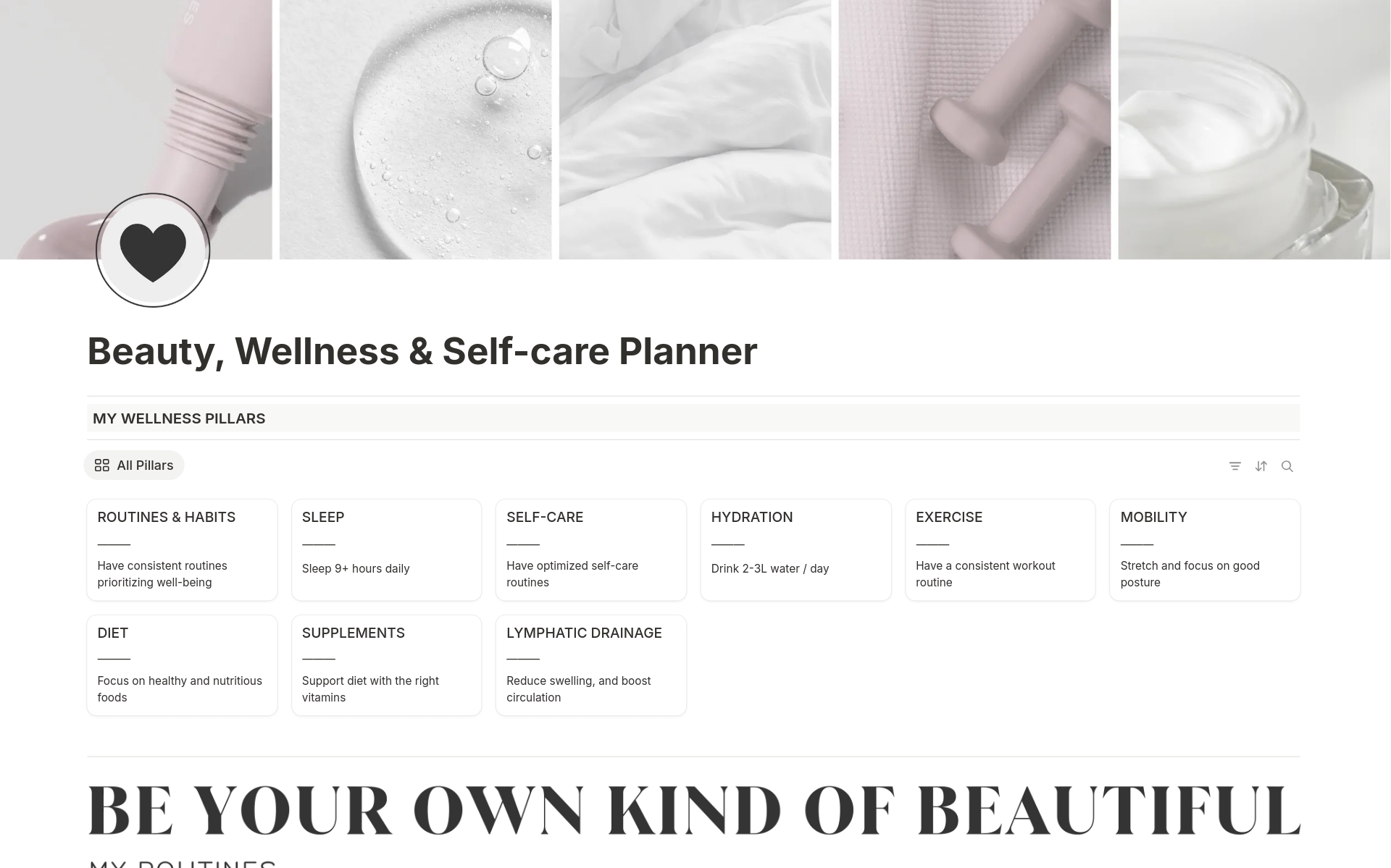 Beauty, Wellness & Self-care Planner のプレビュー