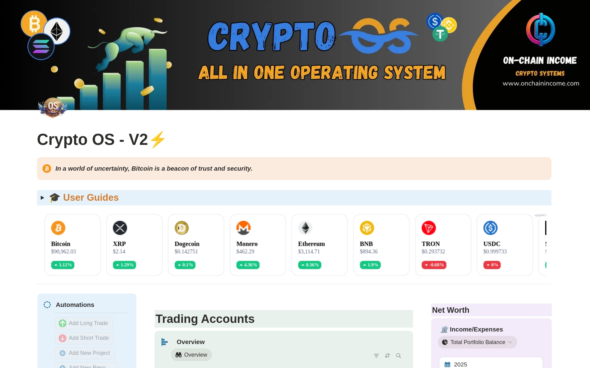 Crypto OS -V2 Template by Nixi | Crypto ⚡ | Notion Marketplace